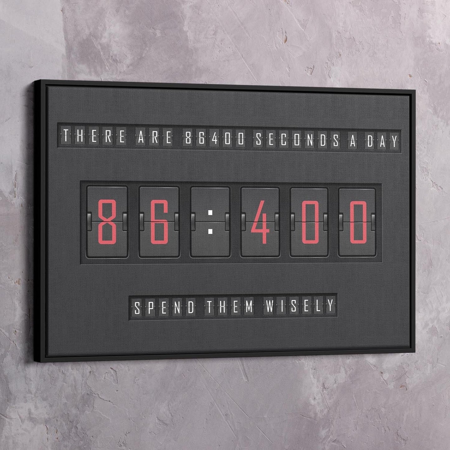86400 Seconds in a Day Wall Art | Inspirational Wall Art Motivational Wall Art Quotes Office Art | Impaktiv Exclusive Canvas Art Landscape