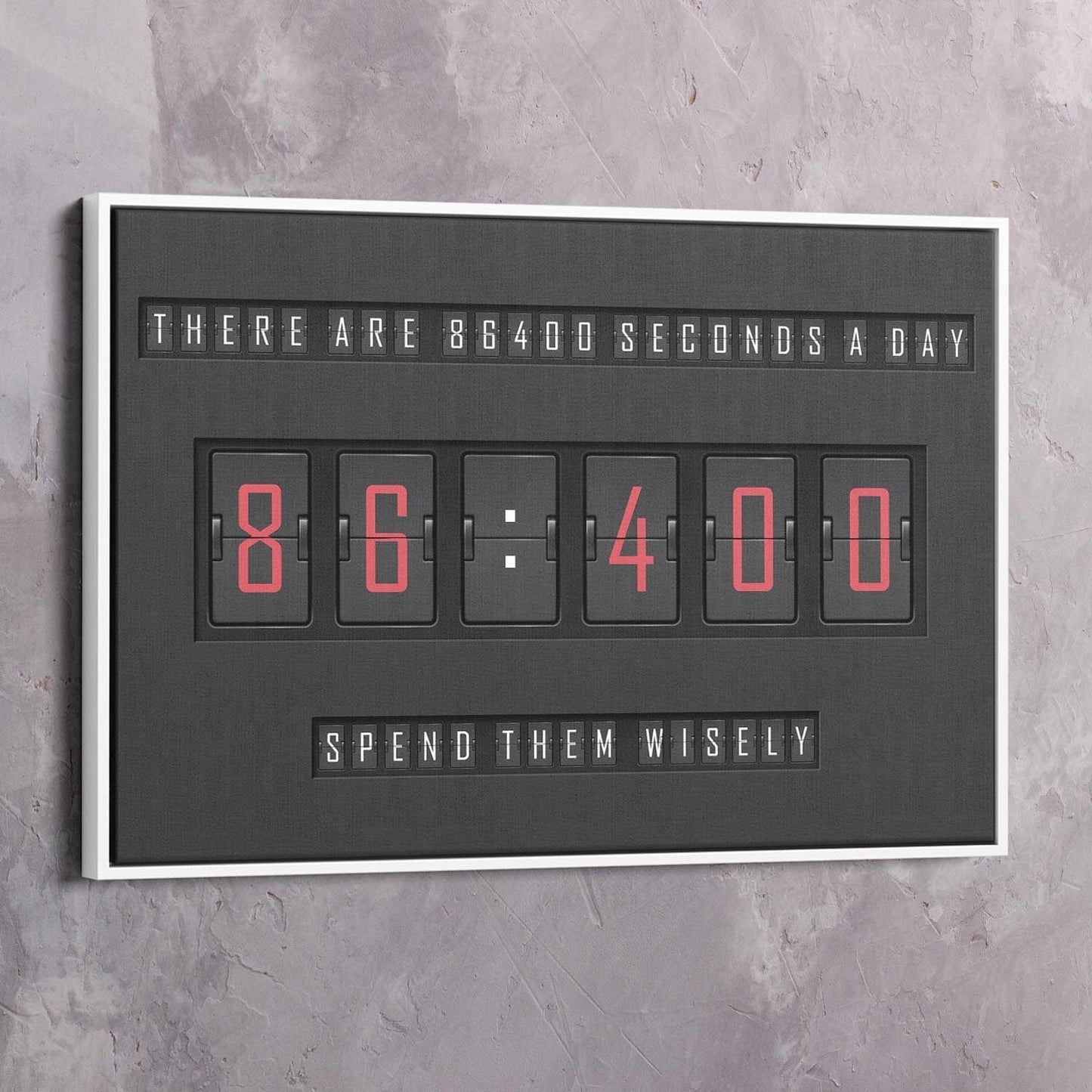 86400 Seconds in a Day Wall Art | Inspirational Wall Art Motivational Wall Art Quotes Office Art | Impaktiv Exclusive Canvas Art Landscape