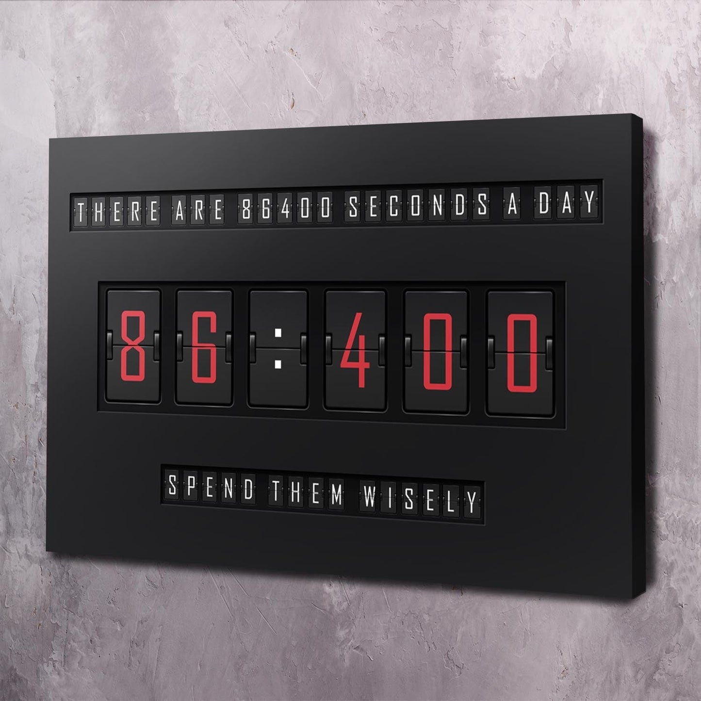 86400 Seconds in a Day Wall Art | Inspirational Wall Art Motivational Wall Art Quotes Office Art | Impaktiv Exclusive Canvas Art Landscape