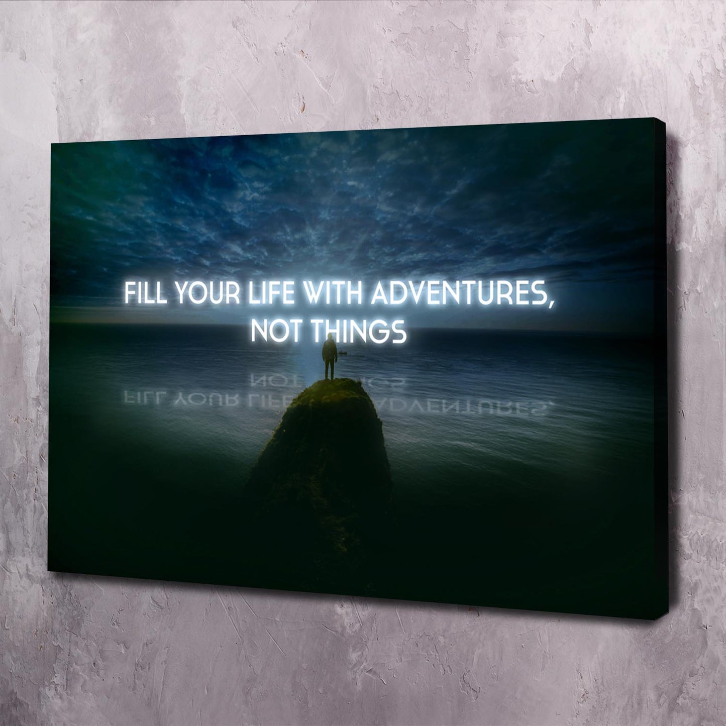 Adventures, Not Things Wall Art | Inspirational Wall Art Motivational Wall Art Quotes Office Art | Impaktiv Exclusive Canvas Art Landscape