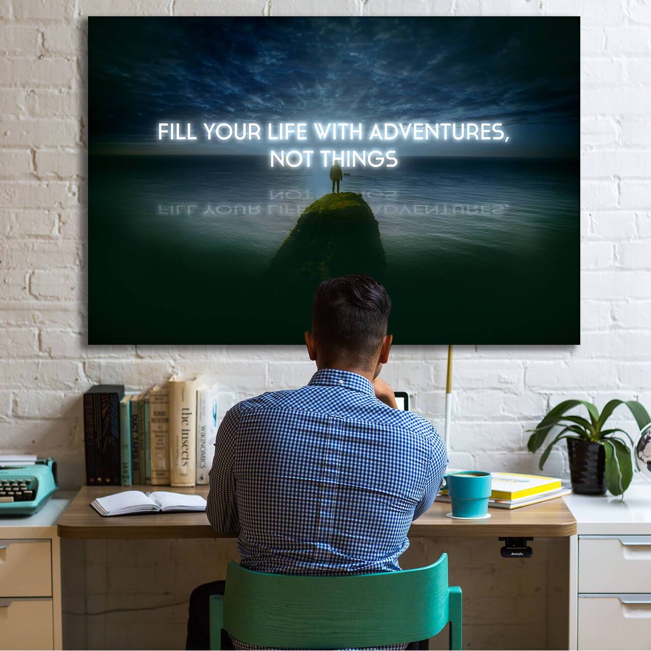 Adventures, Not Things Wall Art | Inspirational Wall Art Motivational Wall Art Quotes Office Art | Impaktiv Exclusive Canvas Art Landscape