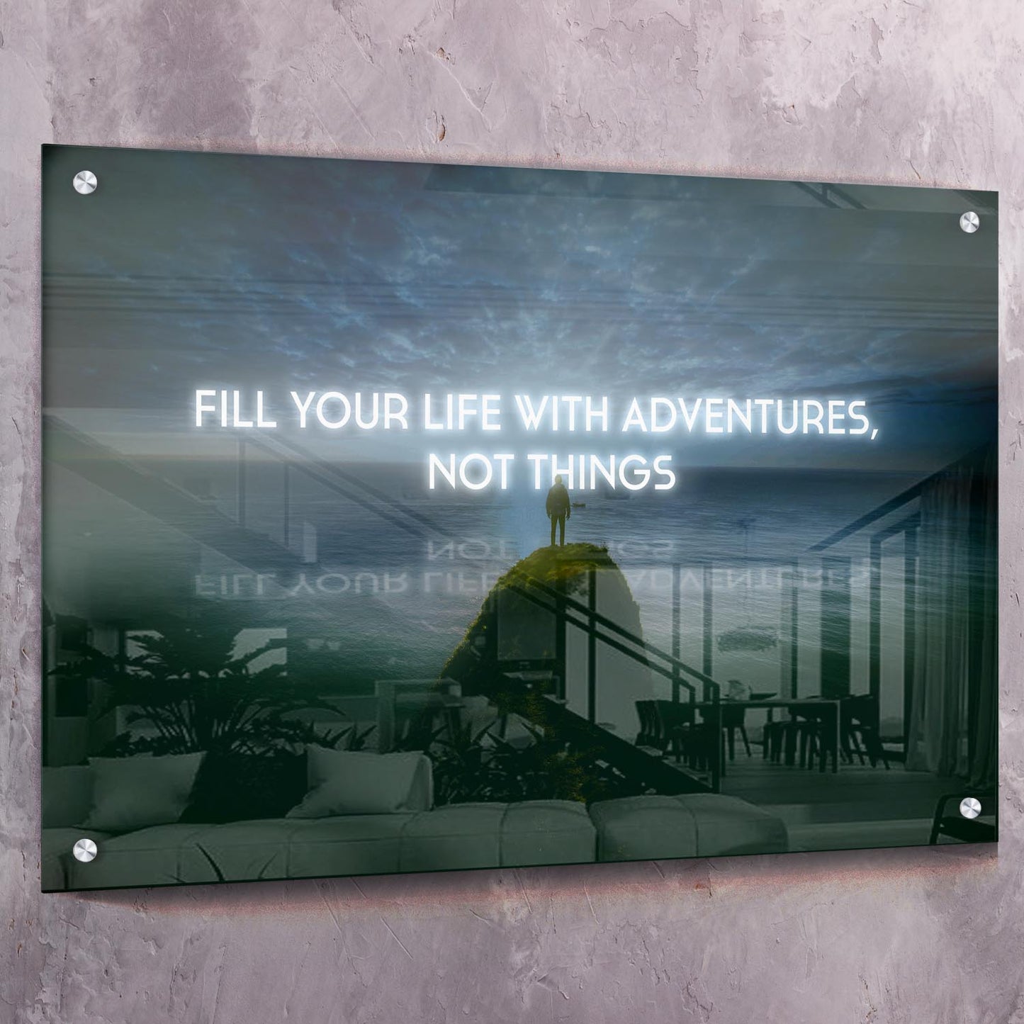 Adventures, Not Things Wall Art | Inspirational Wall Art Motivational Wall Art Quotes Office Art | Impaktiv Exclusive Canvas Art Landscape