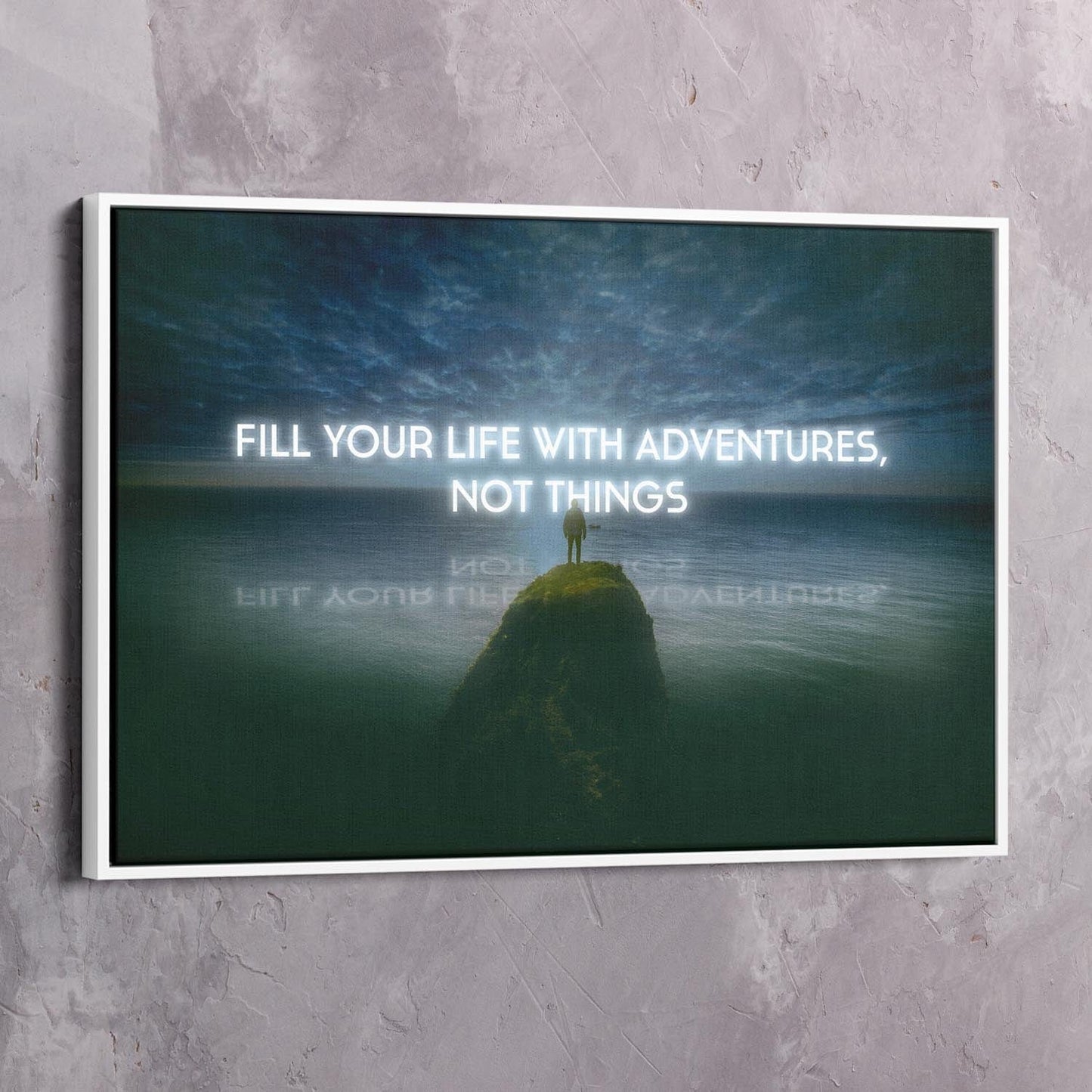 Adventures, Not Things Wall Art | Inspirational Wall Art Motivational Wall Art Quotes Office Art | Impaktiv Exclusive Canvas Art Landscape