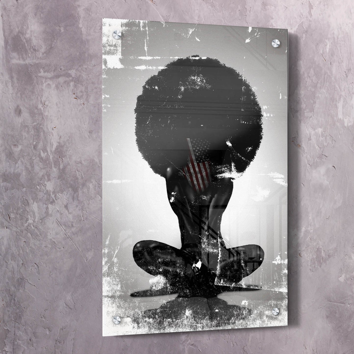 American Black Beauty Afro Silhouette Wall Art | Inspirational Wall Art Motivational Wall Art Quotes Office Art | Impaktiv Exclusive Canvas Art Portrait