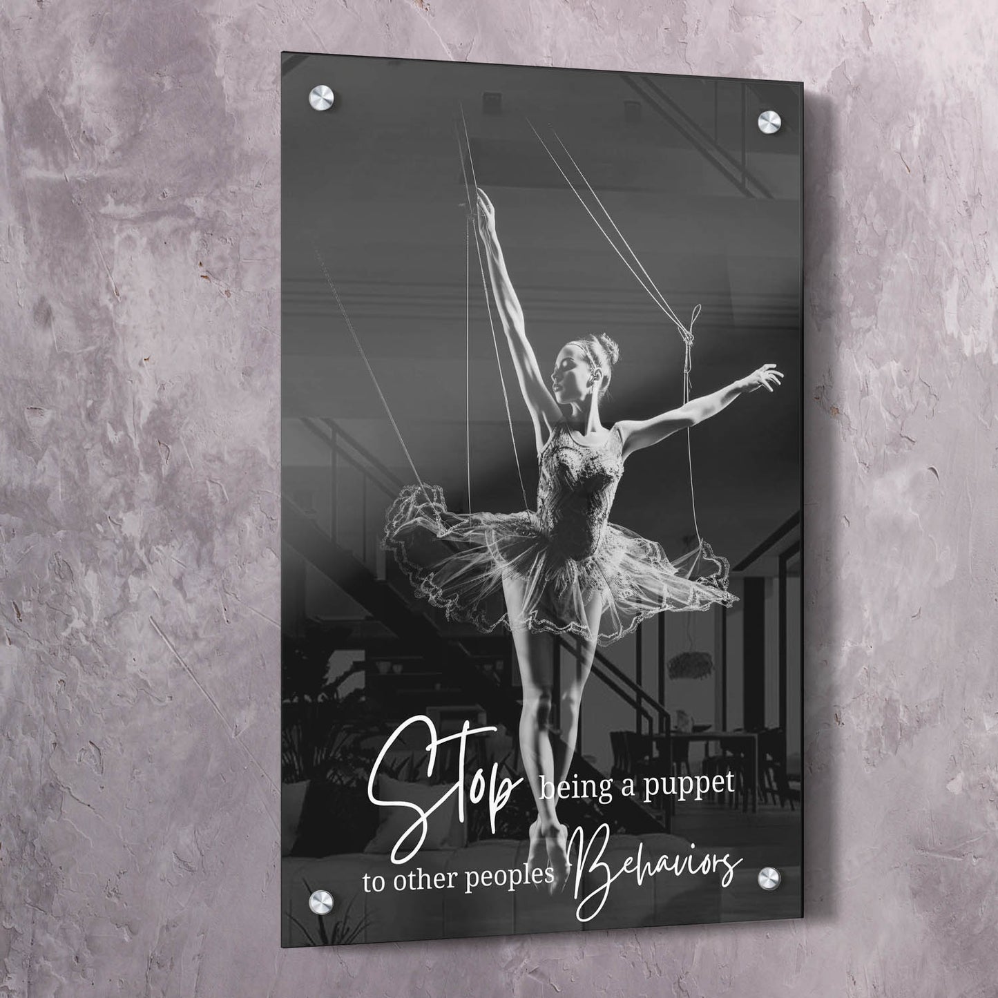 Ballet Puppet - Stop being a puppet to other Wall Art | Inspirational Wall Art Motivational Wall Art Quotes Office Art | Impaktiv Exclusive Canvas Art Portrait