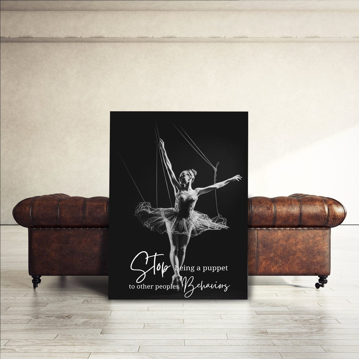 Ballet Puppet - Stop being a puppet to other Wall Art | Inspirational Wall Art Motivational Wall Art Quotes Office Art | Impaktiv Exclusive Canvas Art Portrait