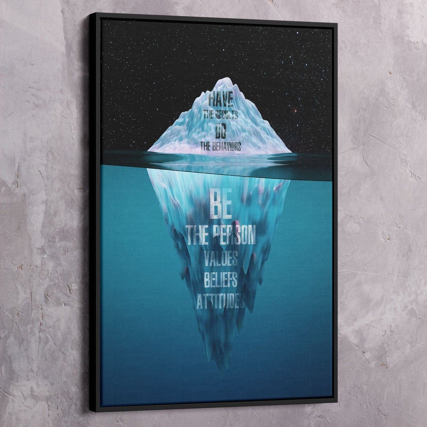Be Do Have Iceberg Wall Art | Inspirational Wall Art Motivational Wall Art Quotes Office Art | Impaktiv Exclusive Canvas Art Portrait