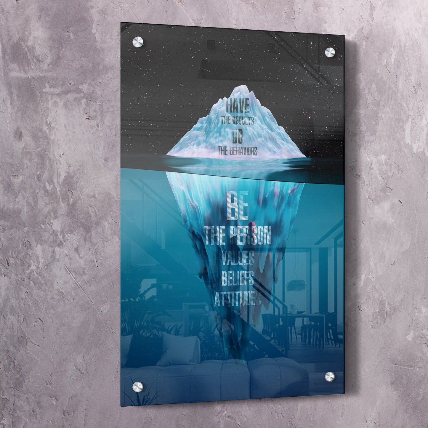 Be Do Have Iceberg Wall Art | Inspirational Wall Art Motivational Wall Art Quotes Office Art | Impaktiv Exclusive Canvas Art Portrait