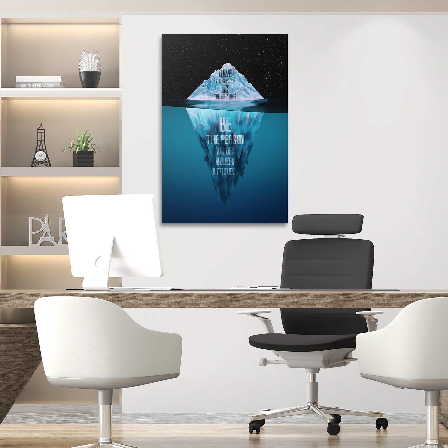 Be Do Have Iceberg Wall Art | Inspirational Wall Art Motivational Wall Art Quotes Office Art | Impaktiv Exclusive Canvas Art Portrait