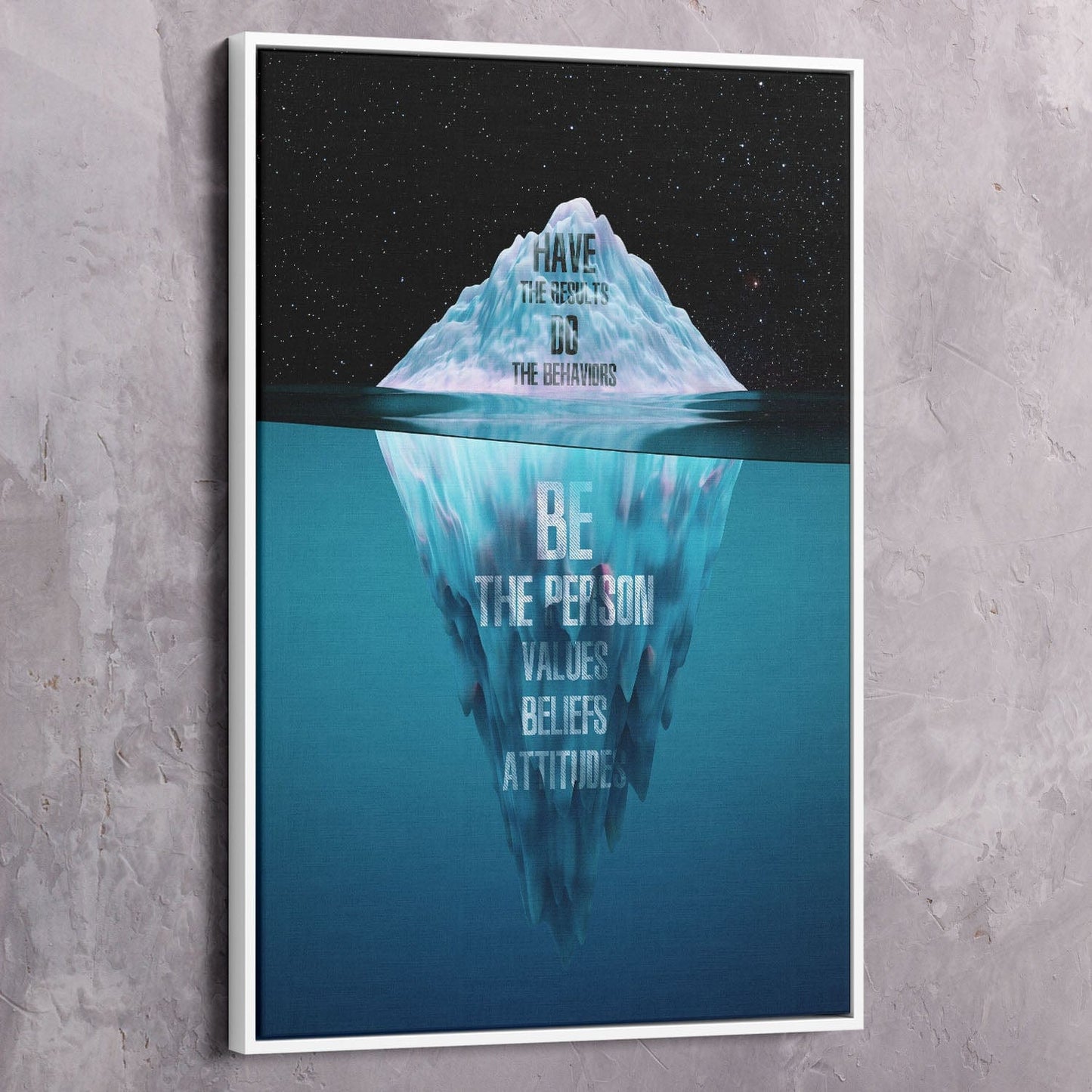 Be Do Have Iceberg Wall Art | Inspirational Wall Art Motivational Wall Art Quotes Office Art | Impaktiv Exclusive Canvas Art Portrait