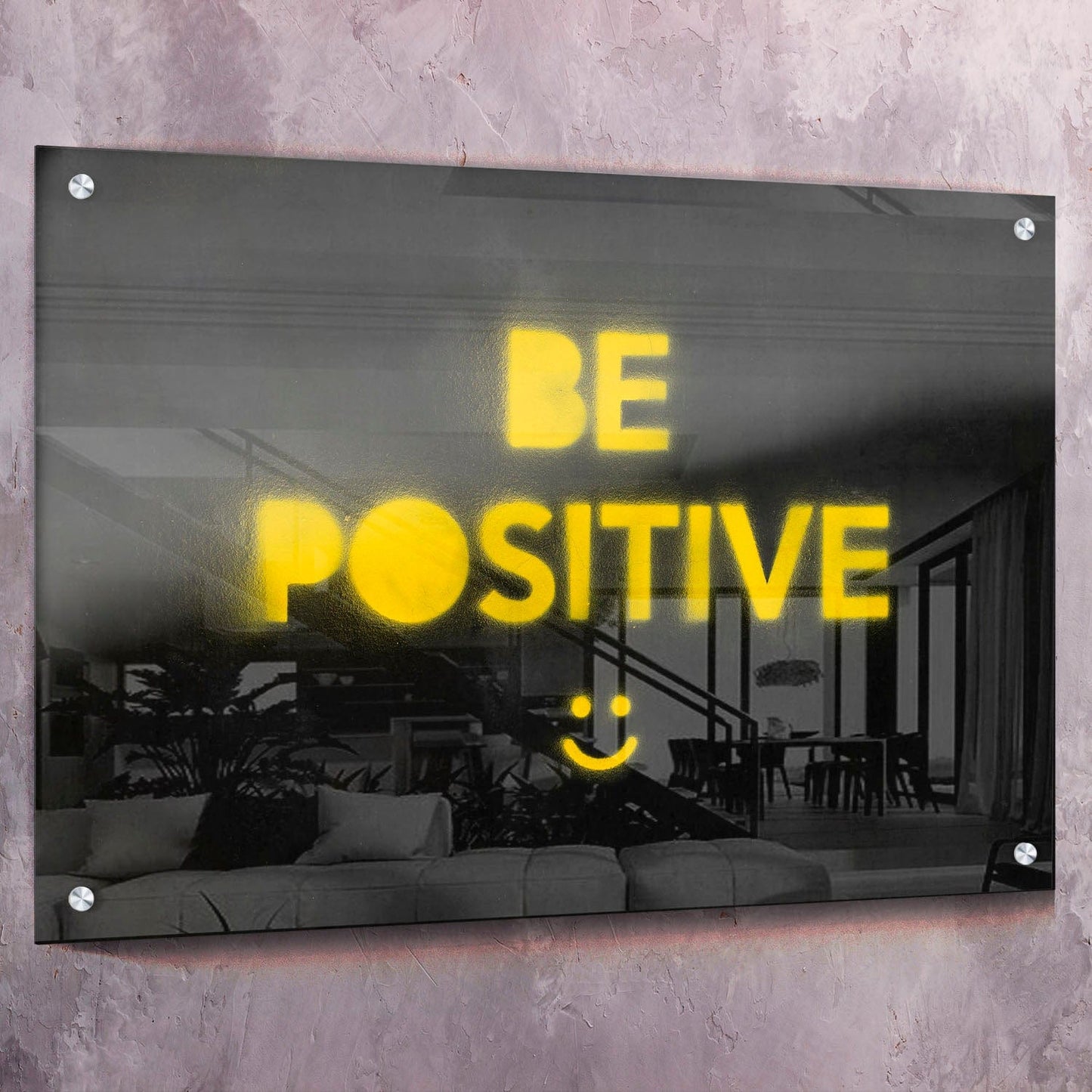 Be Positive Wall Art | Inspirational Wall Art Motivational Wall Art Quotes Office Art | Impaktiv Exclusive Canvas Art Landscape