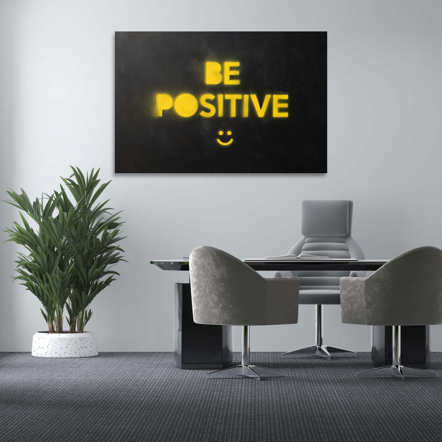 Be Positive Wall Art | Inspirational Wall Art Motivational Wall Art Quotes Office Art | Impaktiv Exclusive Canvas Art Landscape