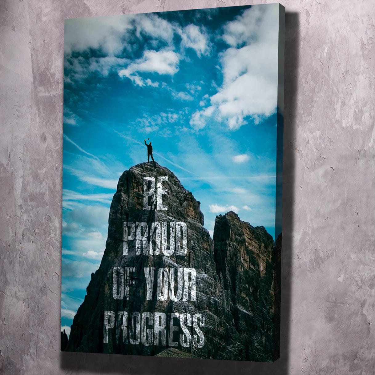 Be Proud of Your Progress Art Wall Art | Inspirational Wall Art Motivational Wall Art Quotes Office Art | Impaktiv Exclusive Canvas Art Portrait