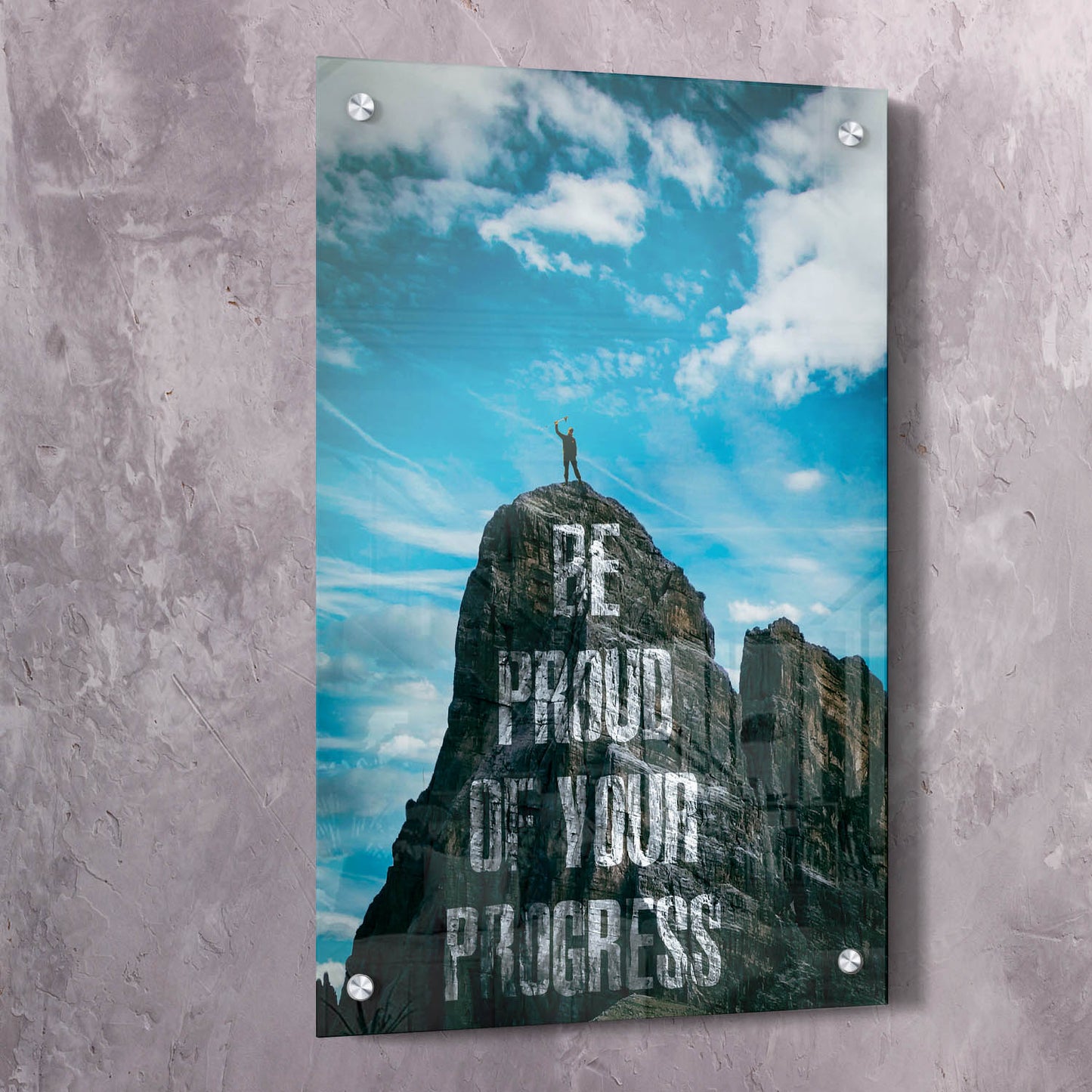 Be Proud of Your Progress Art Wall Art | Inspirational Wall Art Motivational Wall Art Quotes Office Art | Impaktiv Exclusive Canvas Art Portrait