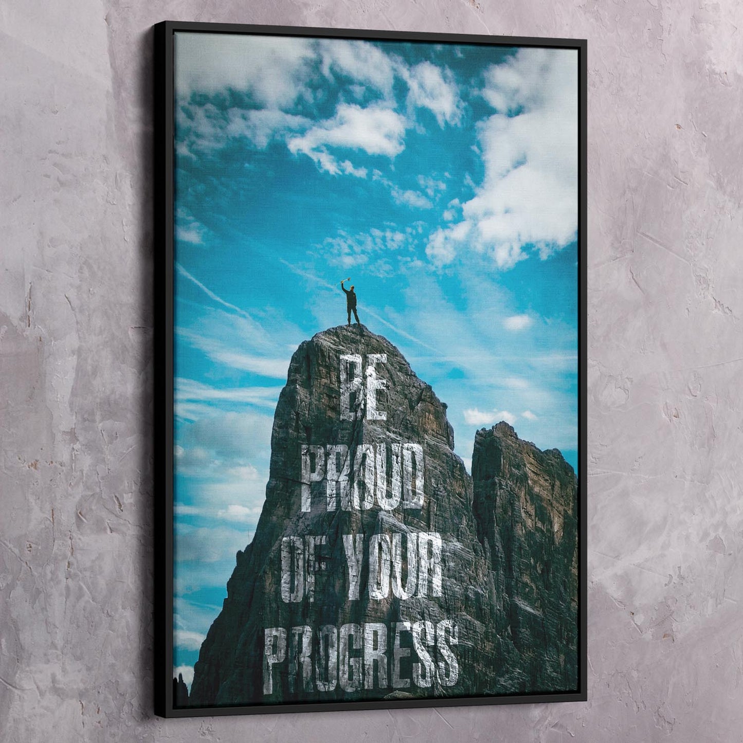 Be Proud of Your Progress Art Wall Art | Inspirational Wall Art Motivational Wall Art Quotes Office Art | Impaktiv Exclusive Canvas Art Portrait
