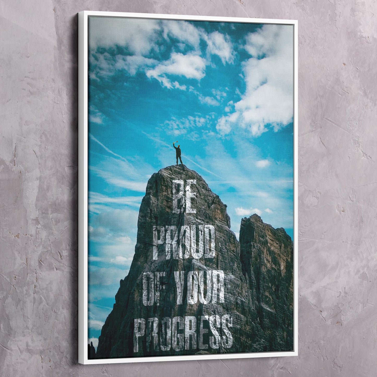 Be Proud of Your Progress Art Wall Art | Inspirational Wall Art Motivational Wall Art Quotes Office Art | Impaktiv Exclusive Canvas Art Portrait