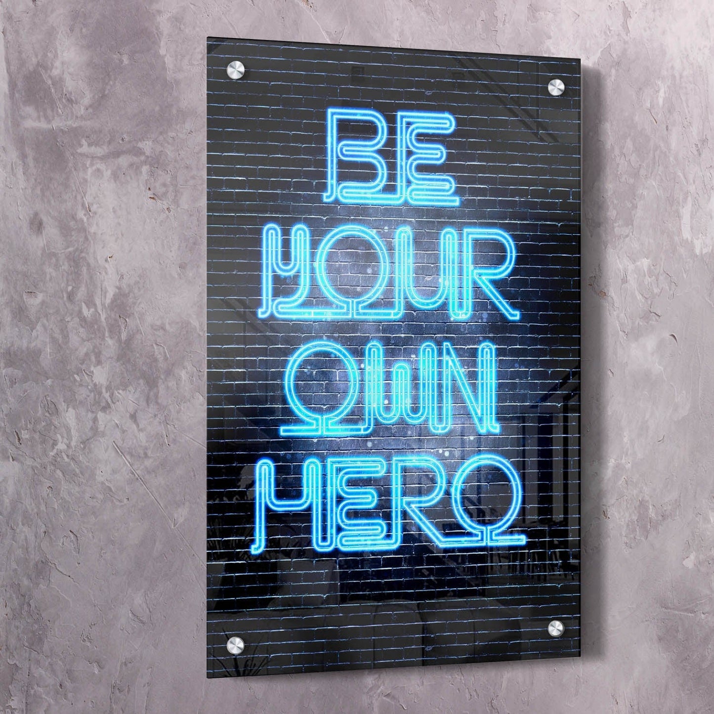 Be Your Own Hero Wall Art | Inspirational Wall Art Motivational Wall Art Quotes Office Art | Impaktiv Exclusive Canvas Art Portrait