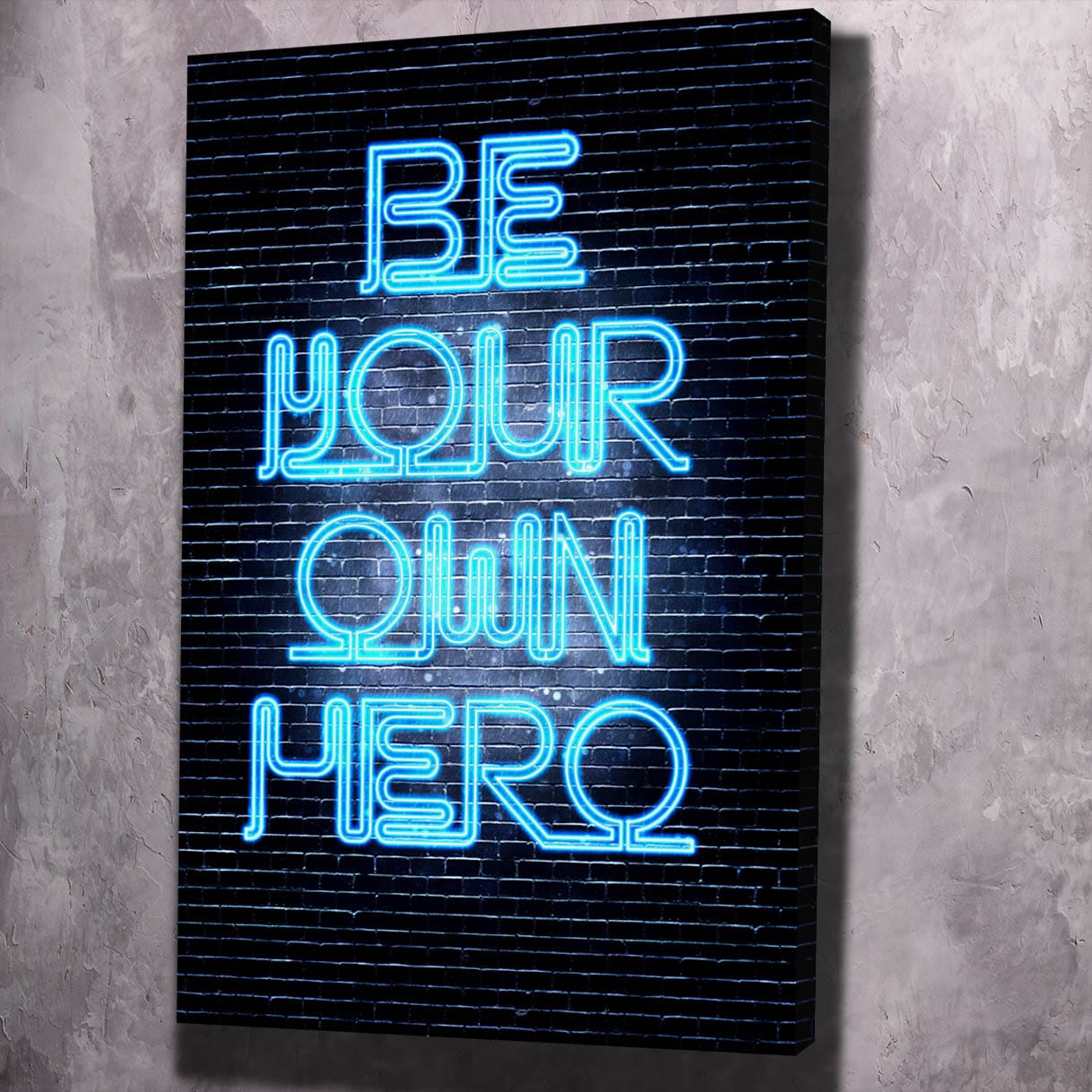 Be Your Own Hero Wall Art | Inspirational Wall Art Motivational Wall Art Quotes Office Art | Impaktiv Exclusive Canvas Art Portrait