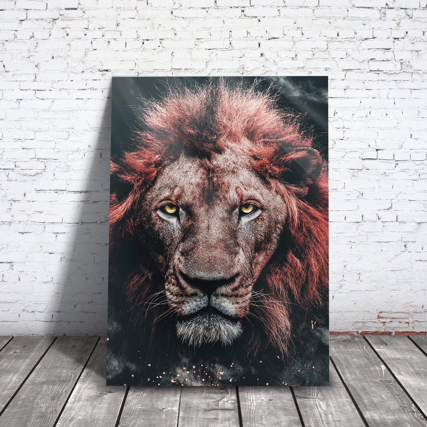 Beautiful Lion Sunshine Wall Art | Inspirational Wall Art Motivational Wall Art Quotes Office Art | Impaktiv Exclusive Canvas Art Portrait