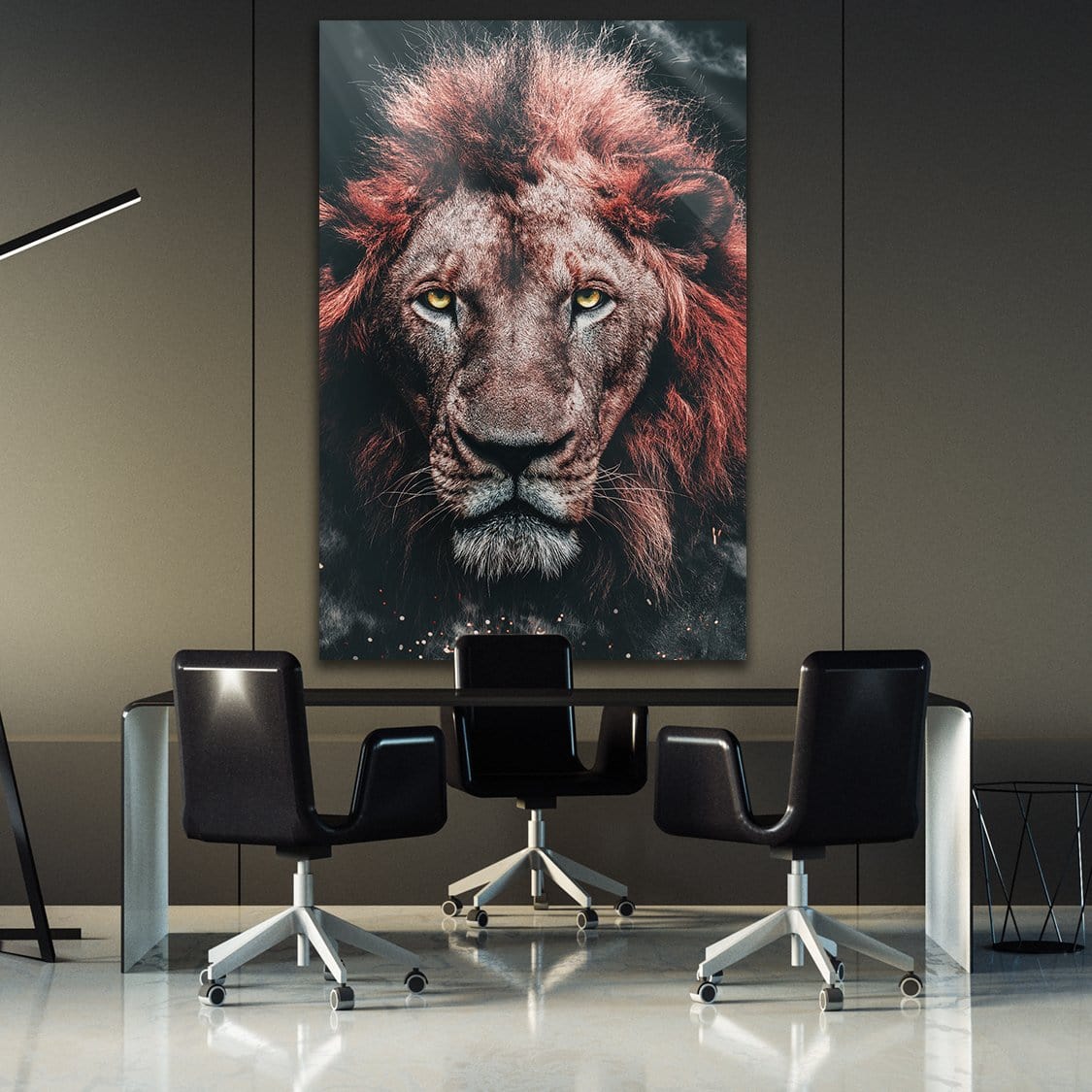 Beautiful Lion Sunshine Wall Art | Inspirational Wall Art Motivational Wall Art Quotes Office Art | Impaktiv Exclusive Canvas Art Portrait