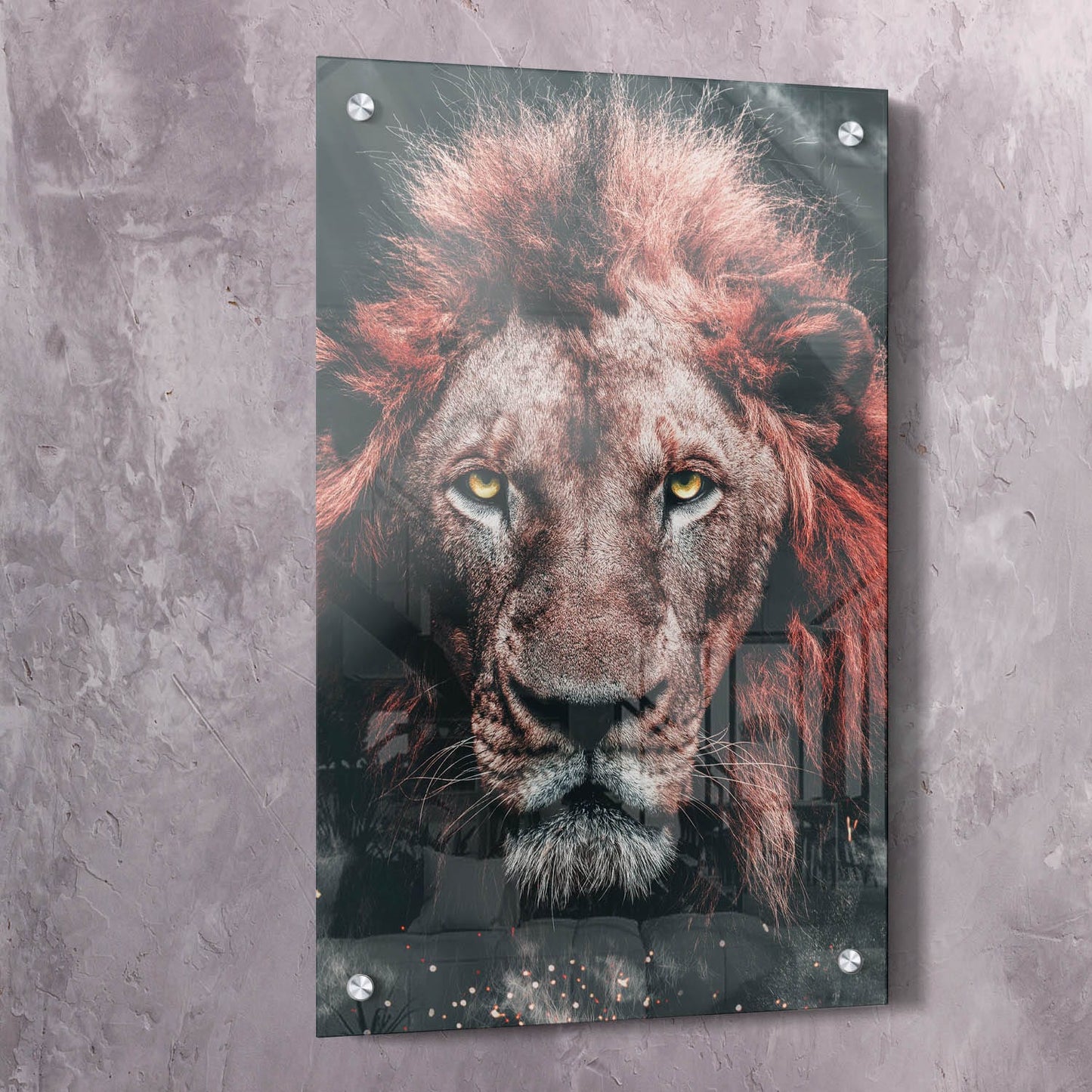 Beautiful Lion Sunshine Wall Art | Inspirational Wall Art Motivational Wall Art Quotes Office Art | Impaktiv Exclusive Canvas Art Portrait