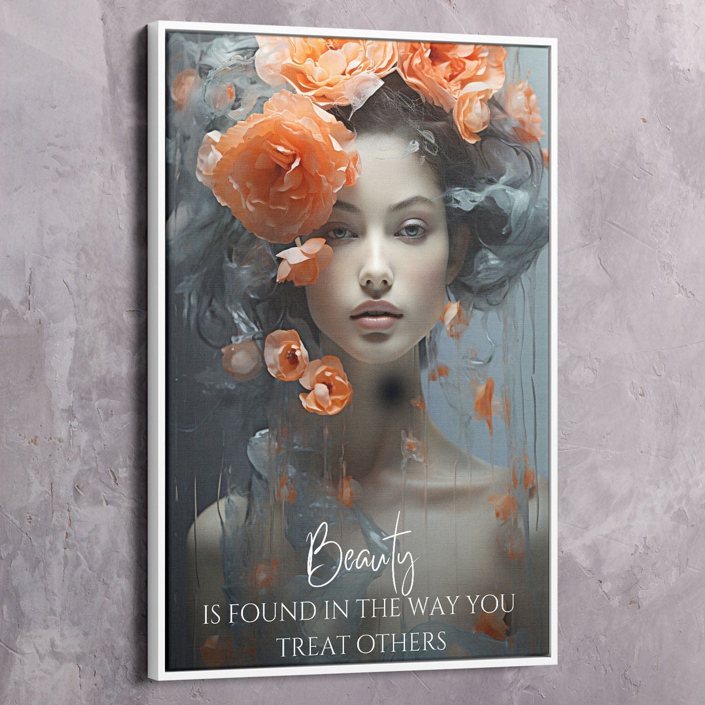 Beauty is Found in The Way You Treat Others Quote - Shop exclusive inspirational wall art, motivational wall art, office art, home office wall decor quotes, wall art quotes, office artwork, motivational art only at Impaktiv in canvas and acrylic formats.