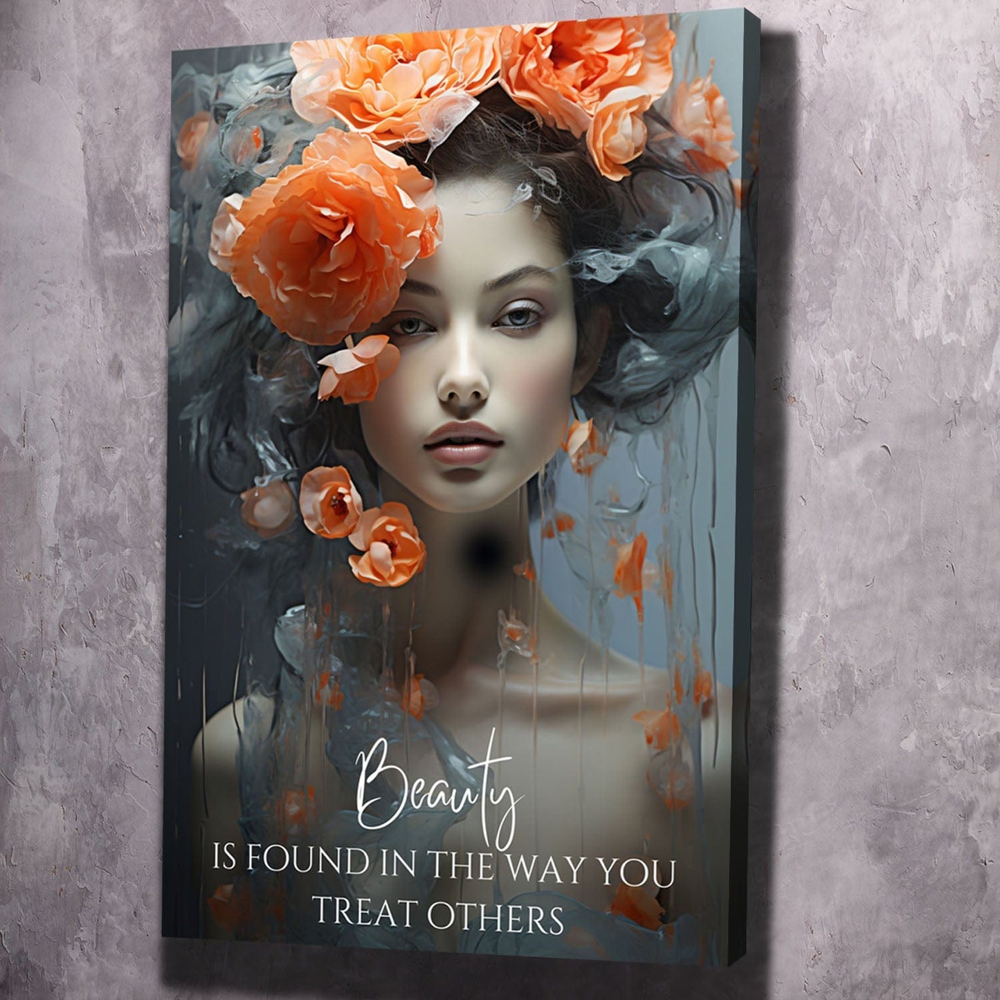 Beauty is Found in The Way You Treat Others Quote - Shop exclusive inspirational wall art, motivational wall art, office art, home office wall decor quotes, wall art quotes, office artwork, motivational art only at Impaktiv in canvas and acrylic formats.