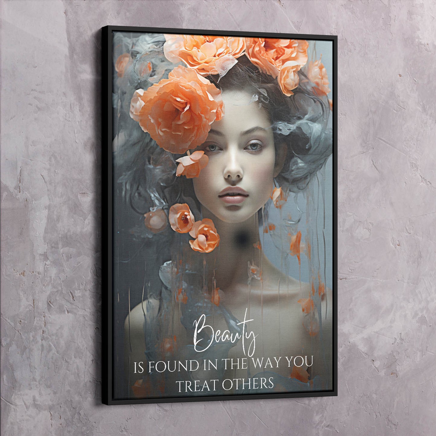 Beauty is Found in The Way You Treat Others Quote - Shop exclusive inspirational wall art, motivational wall art, office art, home office wall decor quotes, wall art quotes, office artwork, motivational art only at Impaktiv in canvas and acrylic formats.
