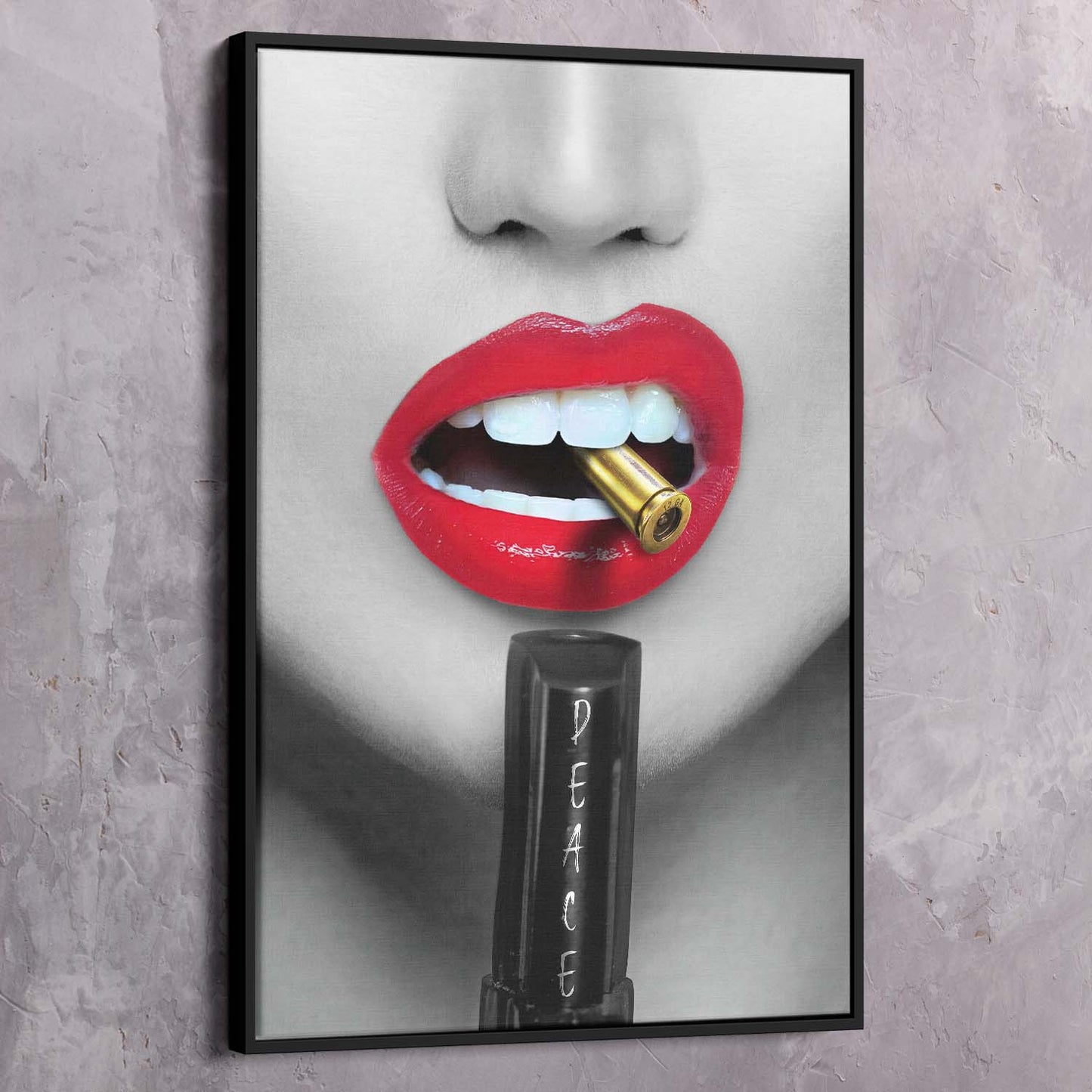 Bite The Bullet Peace Art Wall Art | Inspirational Wall Art Motivational Wall Art Quotes Office Art | Impaktiv Exclusive Canvas Art Portrait