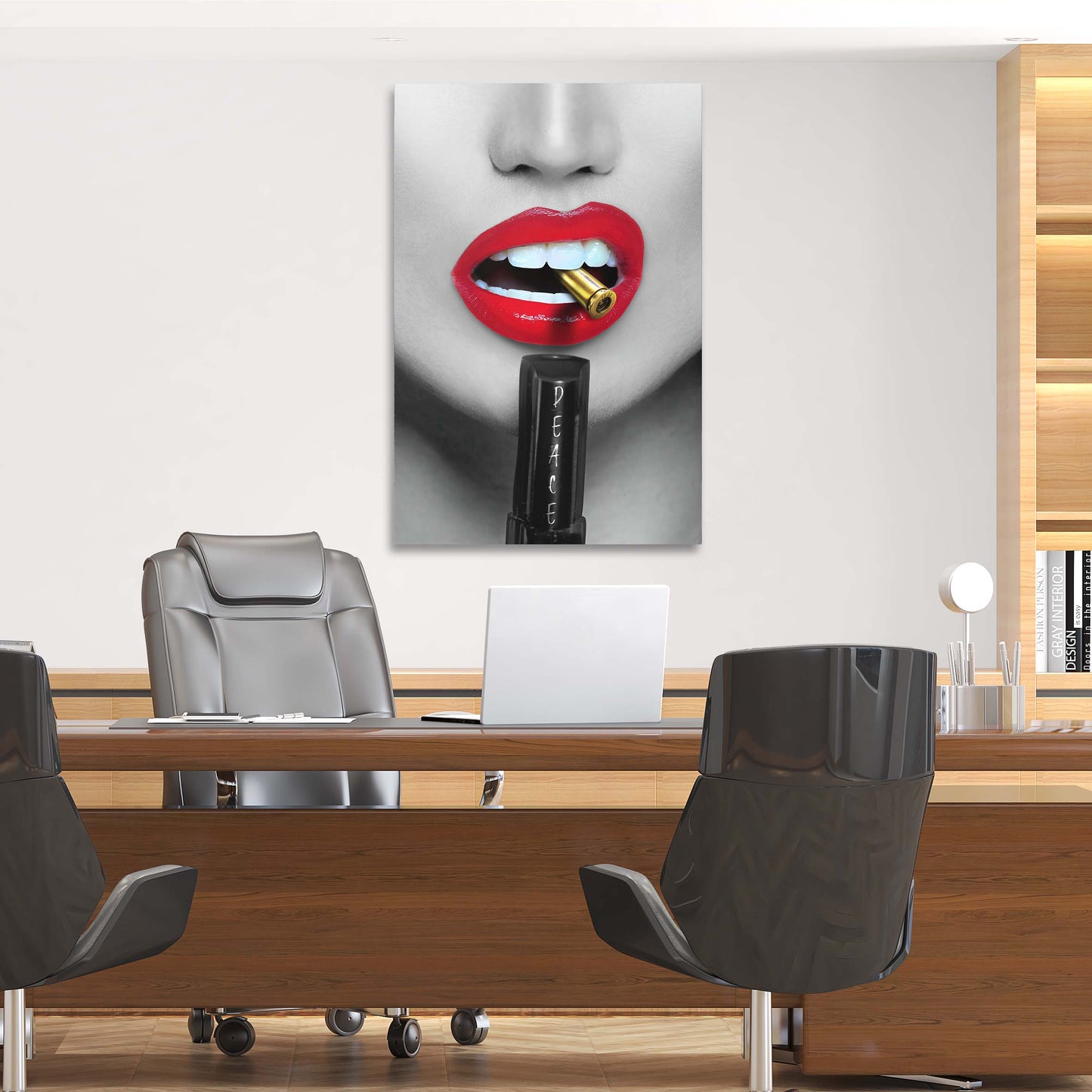 Bite The Bullet Peace Art Wall Art | Inspirational Wall Art Motivational Wall Art Quotes Office Art | Impaktiv Exclusive Canvas Art Portrait