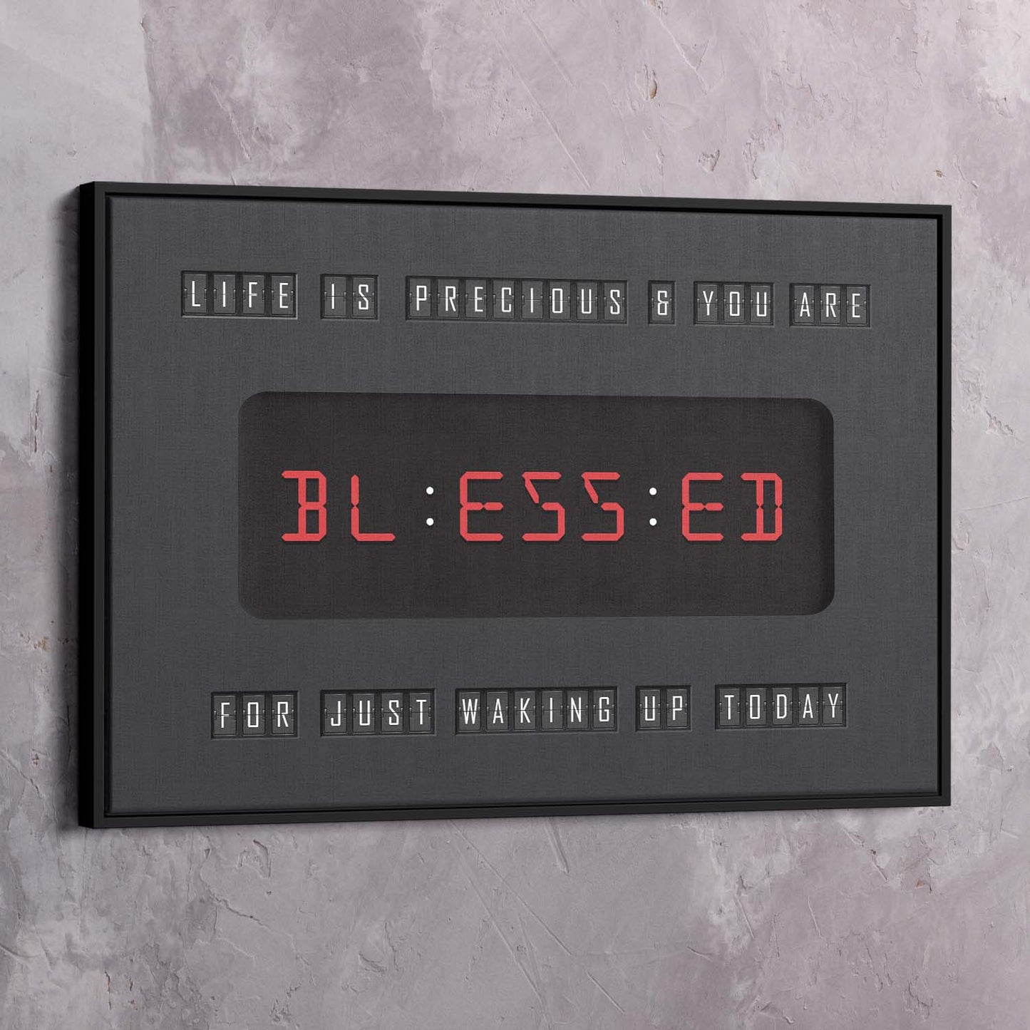 Blessed for Waking Up Today Clock Wall Art | Inspirational Wall Art Motivational Wall Art Quotes Office Art | Impaktiv Exclusive Canvas Art Landscape