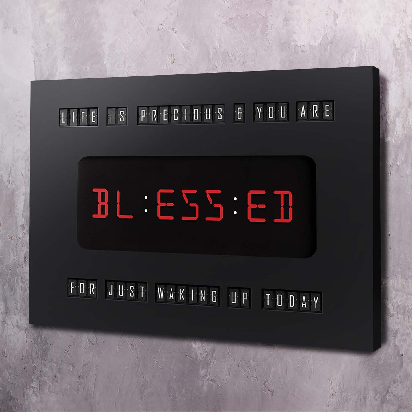 Blessed for Waking Up Today Clock Wall Art | Inspirational Wall Art Motivational Wall Art Quotes Office Art | Impaktiv Exclusive Canvas Art Landscape