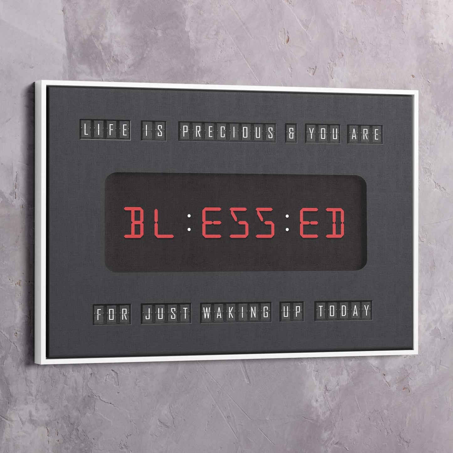 Blessed for Waking Up Today Clock Wall Art | Inspirational Wall Art Motivational Wall Art Quotes Office Art | Impaktiv Exclusive Canvas Art Landscape