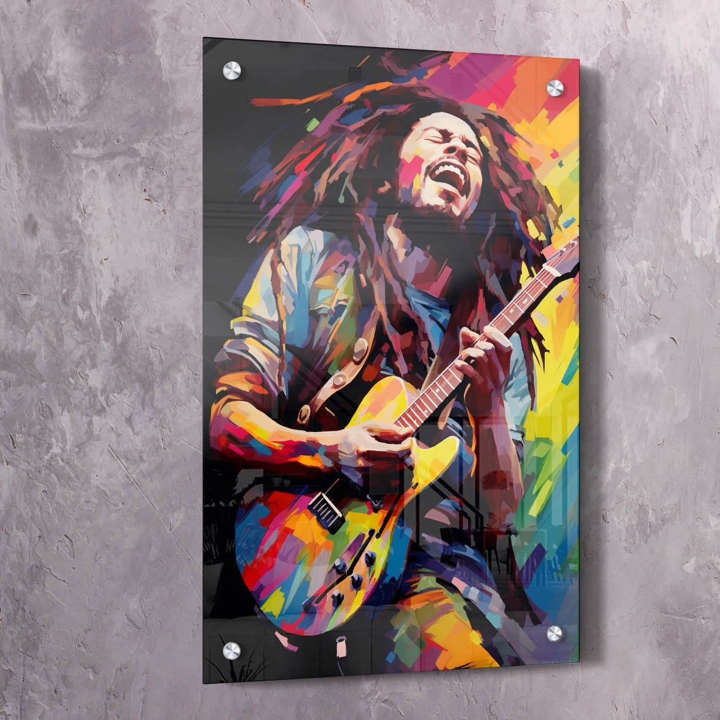 Bob Marley Painting - Possessions Don���t Make You Rich Quote Wall Art | Inspirational Wall Art Motivational Wall Art Quotes Office Art | Impaktiv Exclusive Canvas Art Portrait