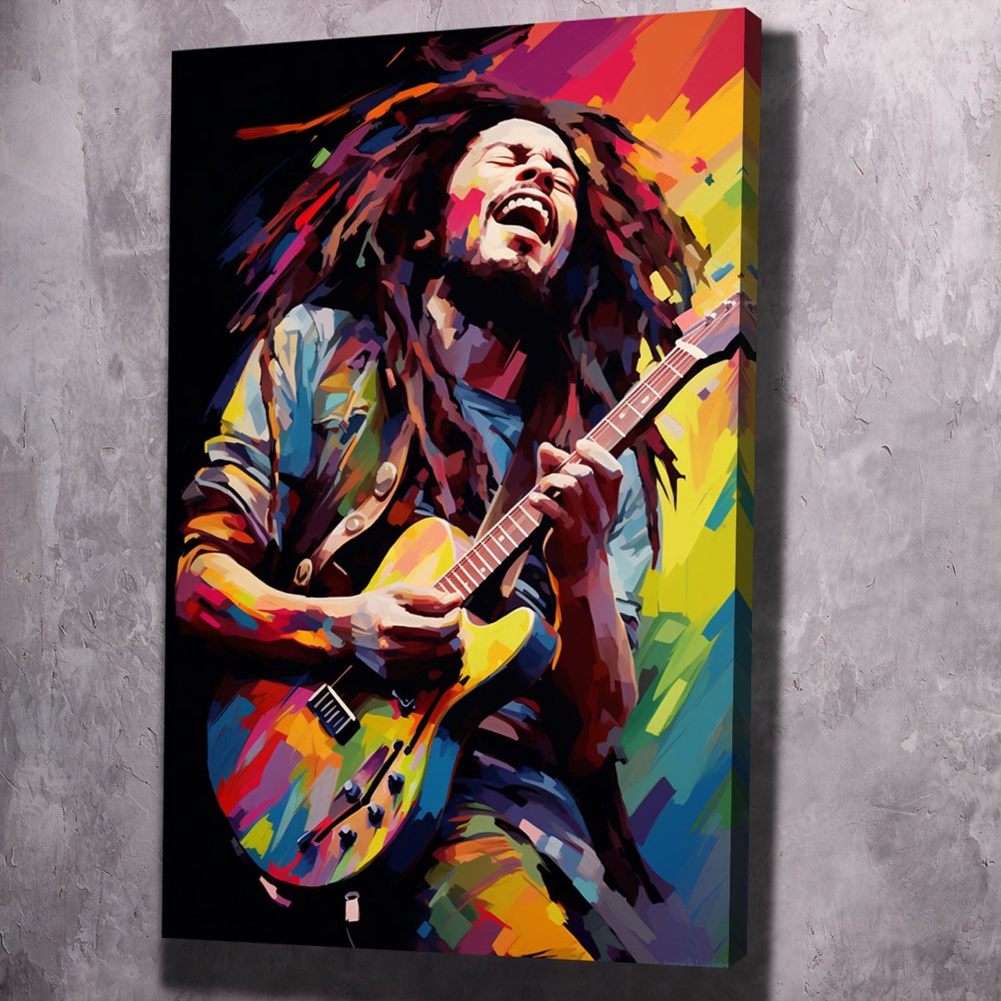 Bob Marley Painting - Possessions Don���t Make You Rich Quote Wall Art | Inspirational Wall Art Motivational Wall Art Quotes Office Art | Impaktiv Exclusive Canvas Art Portrait