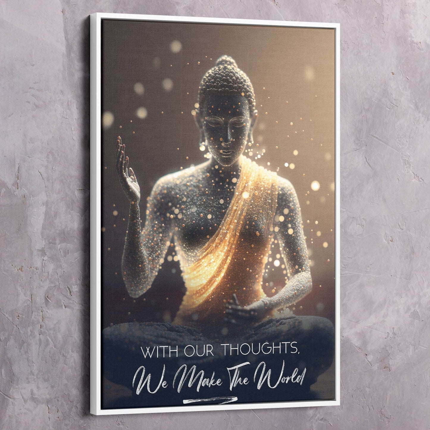 Buddha - With Our Thoughts Quote Wall Art | Inspirational Wall Art Motivational Wall Art Quotes Office Art | Impaktiv Exclusive Canvas Art Portrait