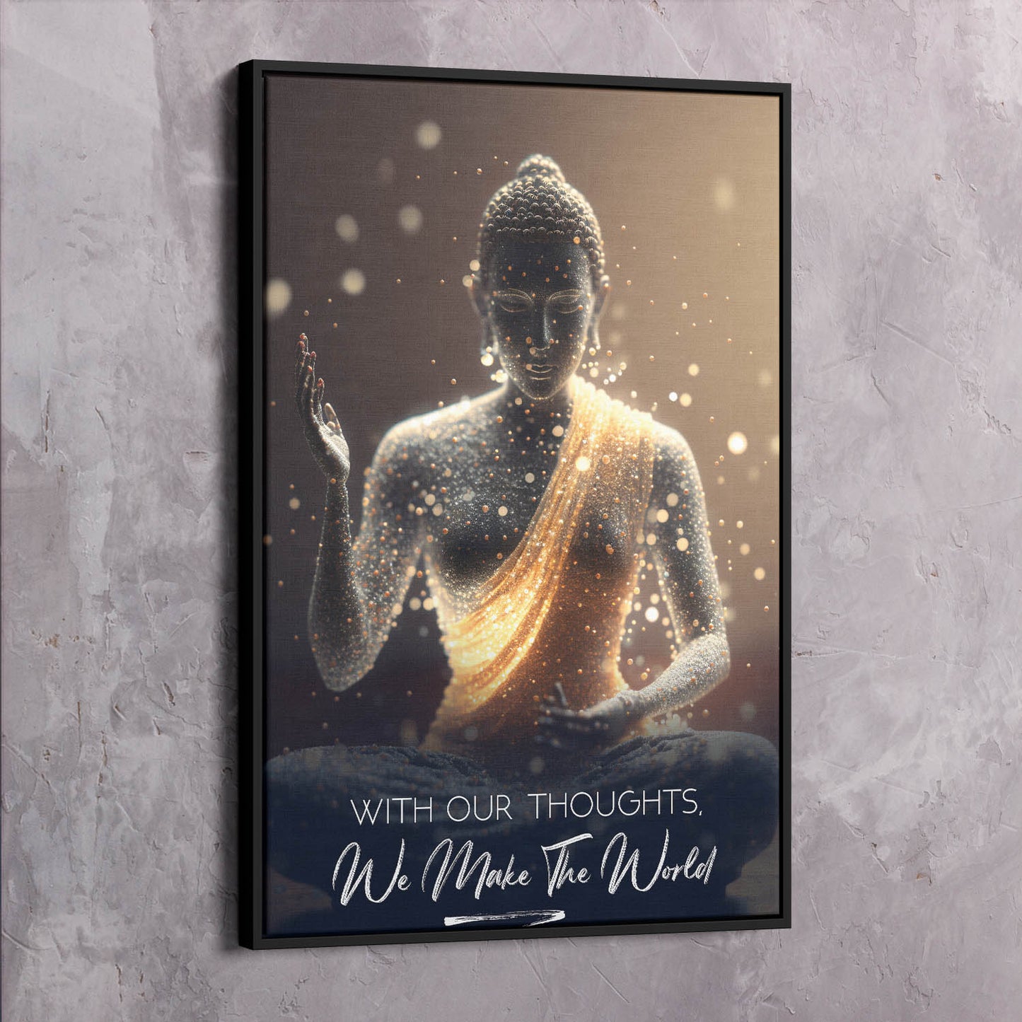 Buddha - With Our Thoughts Quote Wall Art | Inspirational Wall Art Motivational Wall Art Quotes Office Art | Impaktiv Exclusive Canvas Art Portrait