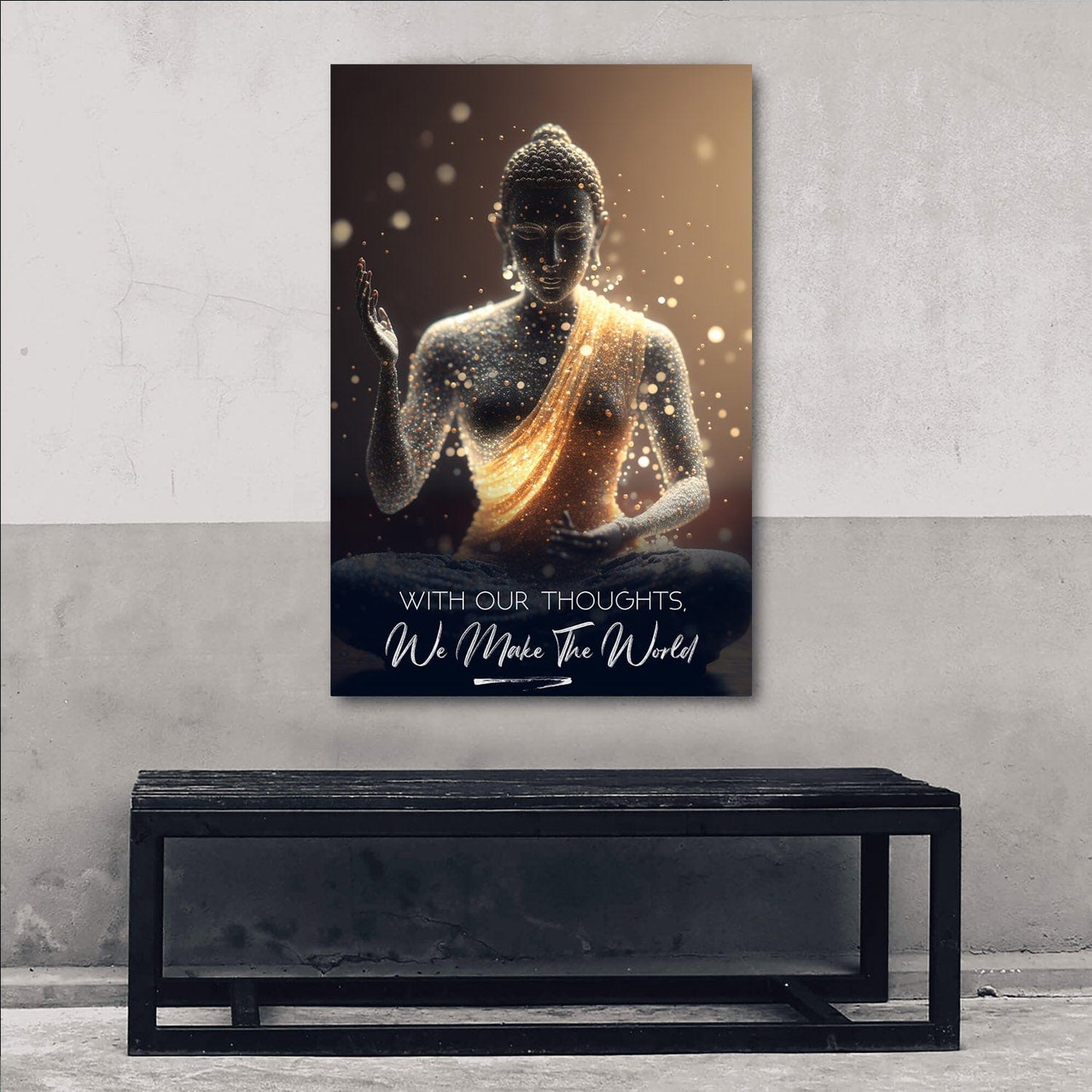 Buddha - With Our Thoughts Quote Wall Art | Inspirational Wall Art Motivational Wall Art Quotes Office Art | Impaktiv Exclusive Canvas Art Portrait