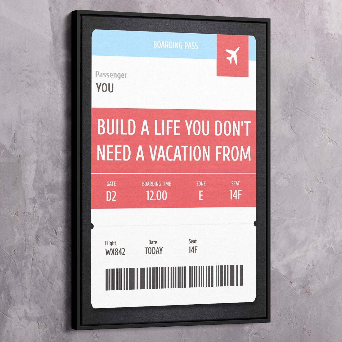 Build A Life Quote Wall Art | Inspirational Wall Art Motivational Wall Art Quotes Office Art | Impaktiv Exclusive Canvas Art Portrait