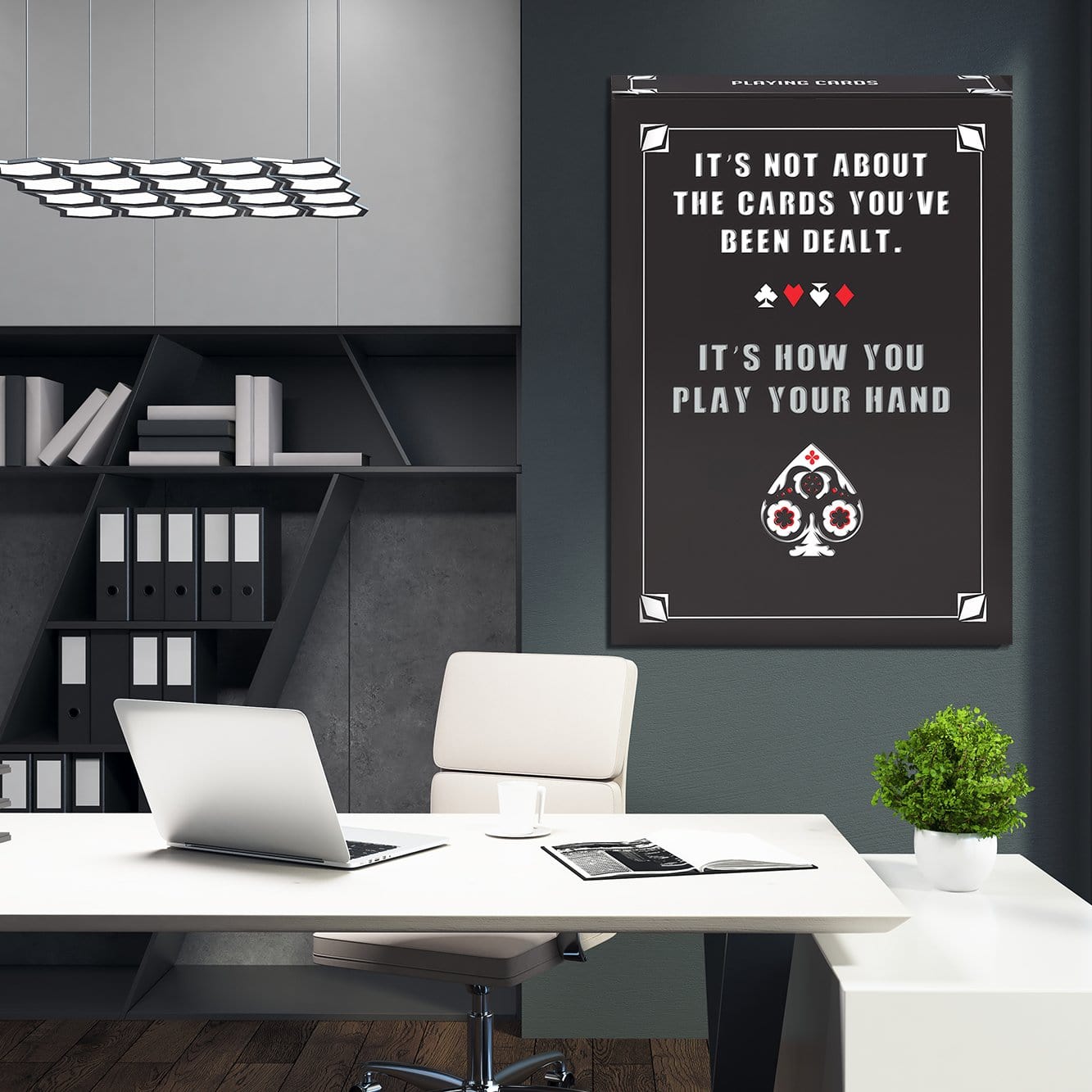 Cards Dealt Wall Art | Inspirational Wall Art Motivational Wall Art Quotes Office Art | Impaktiv Exclusive Canvas Art Portrait