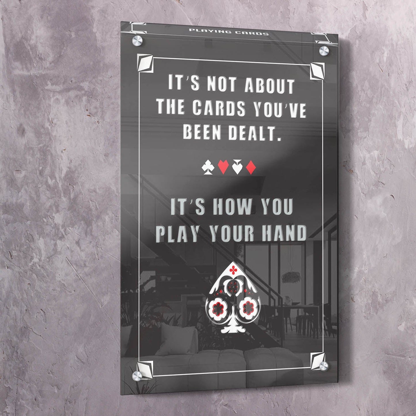 Cards Dealt Wall Art | Inspirational Wall Art Motivational Wall Art Quotes Office Art | Impaktiv Exclusive Canvas Art Portrait