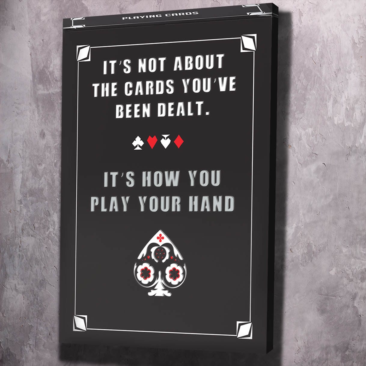Cards Dealt Wall Art | Inspirational Wall Art Motivational Wall Art Quotes Office Art | Impaktiv Exclusive Canvas Art Portrait