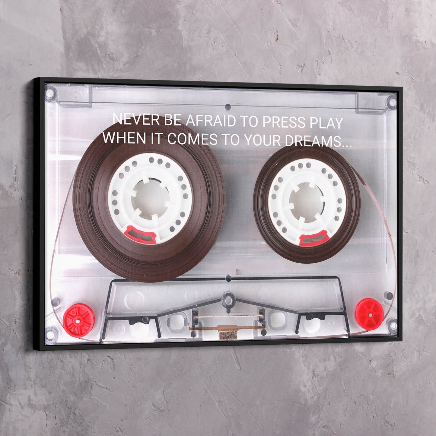 Cassette Tape Never be Afraid Wall Art | Inspirational Wall Art Motivational Wall Art Quotes Office Art | Impaktiv Exclusive Canvas Art Landscape