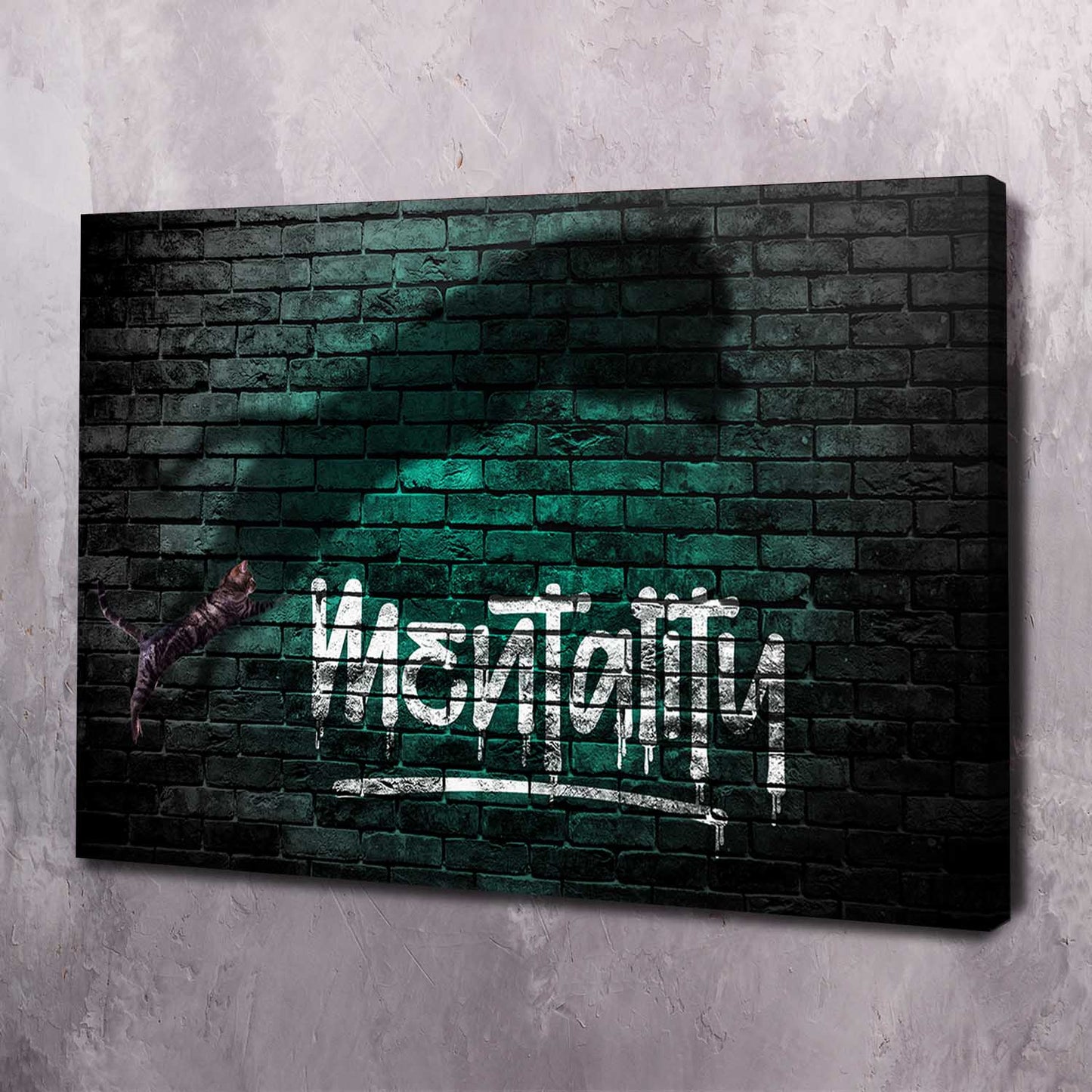 Cat Tiger Shadow - Mentality Wall Art | Inspirational Wall Art Motivational Wall Art Quotes Office Art | Impaktiv Exclusive Canvas Art Landscape