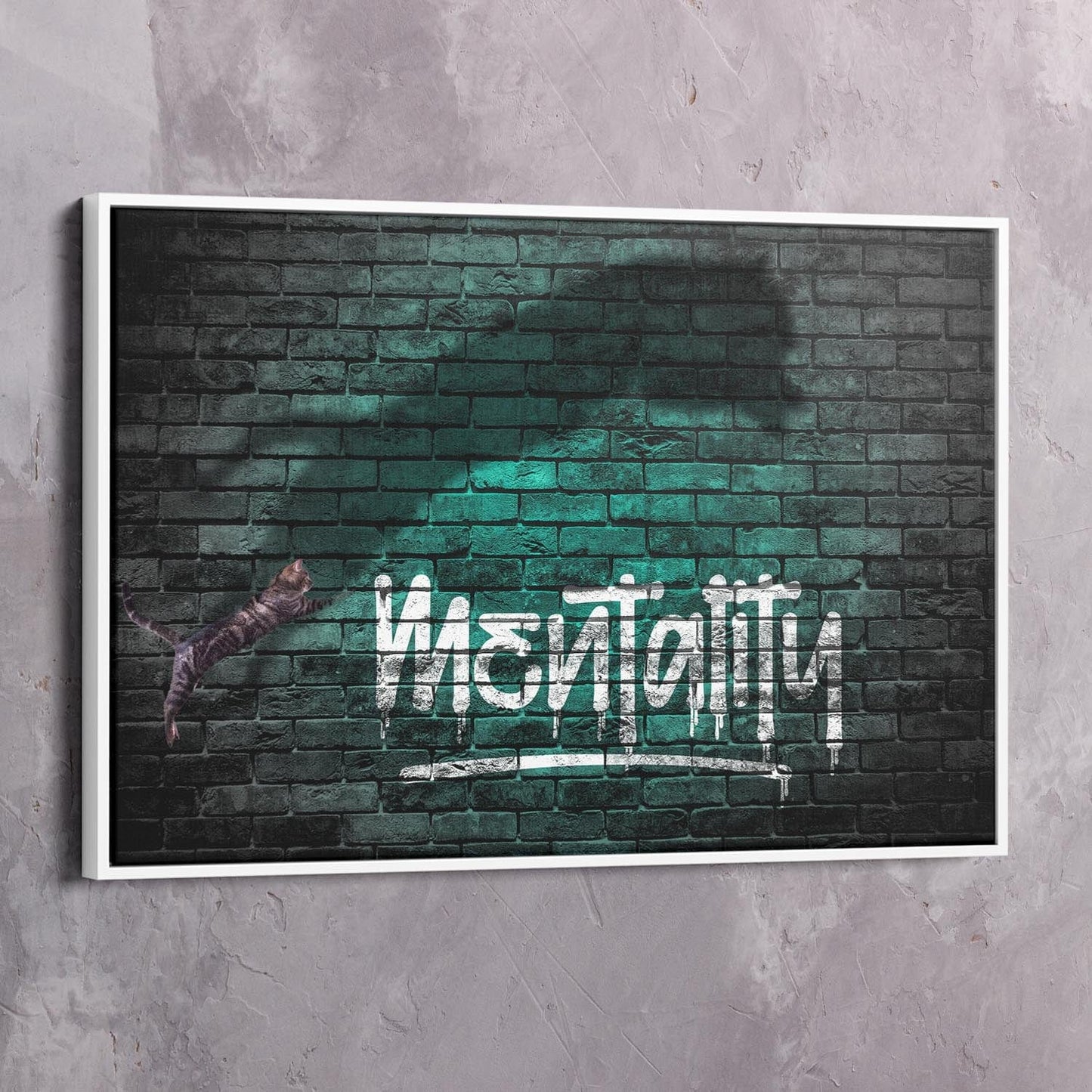 Cat Tiger Shadow - Mentality Wall Art | Inspirational Wall Art Motivational Wall Art Quotes Office Art | Impaktiv Exclusive Canvas Art Landscape
