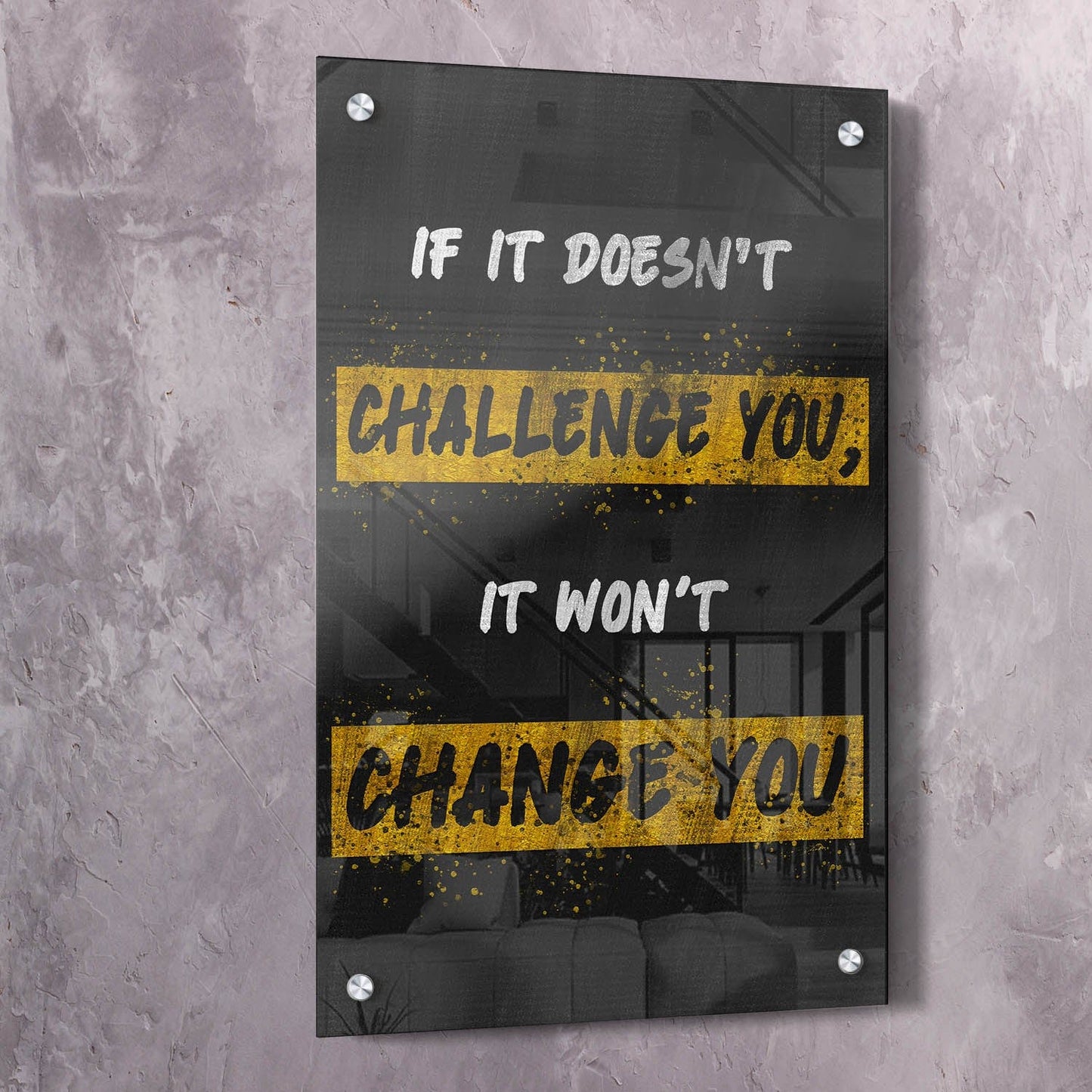 Challenge You Wall Art | Inspirational Wall Art Motivational Wall Art Quotes Office Art | Impaktiv Exclusive Canvas Art Portrait