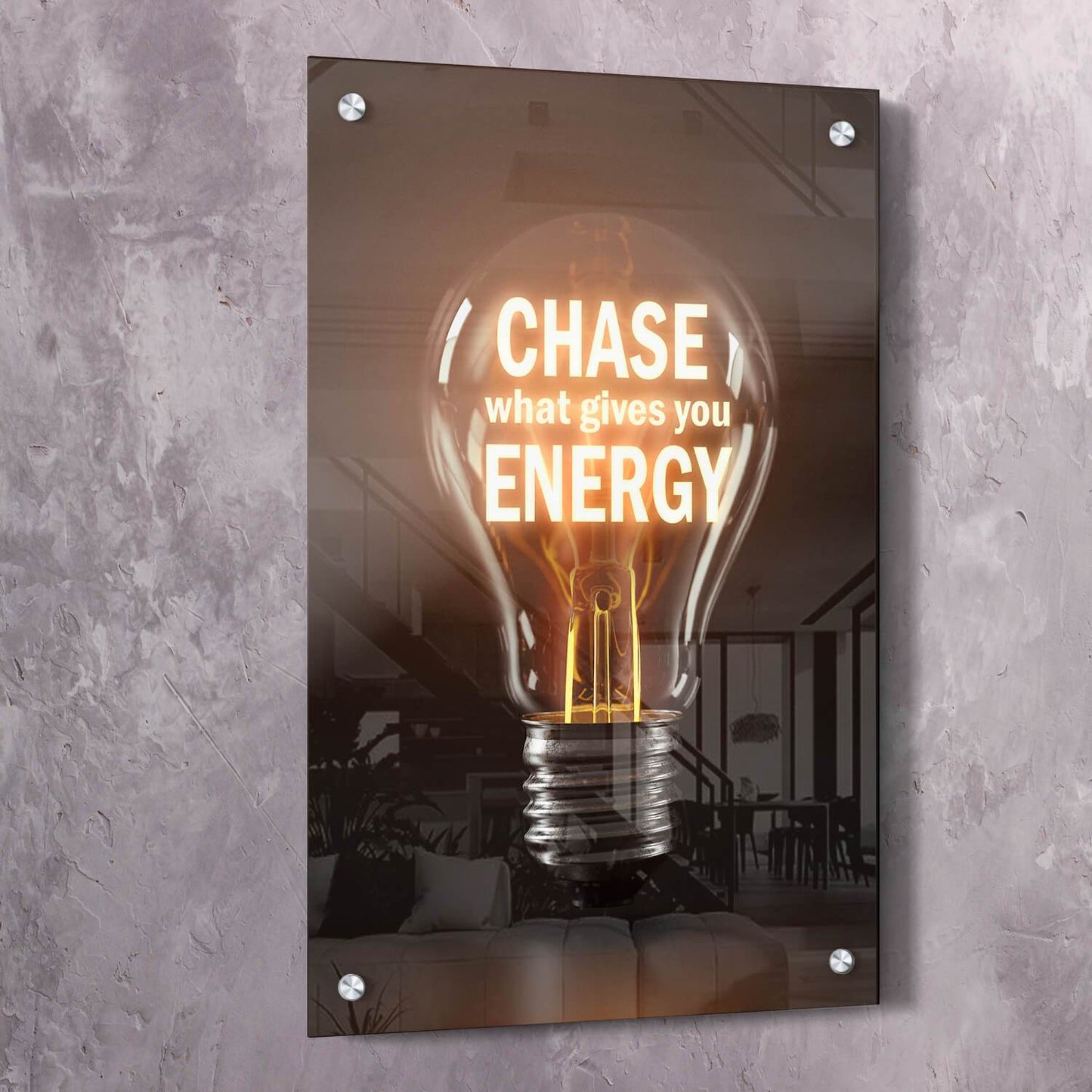 Chase Energy Wall Art | Inspirational Wall Art Motivational Wall Art Quotes Office Art | Impaktiv Exclusive Canvas Art Portrait