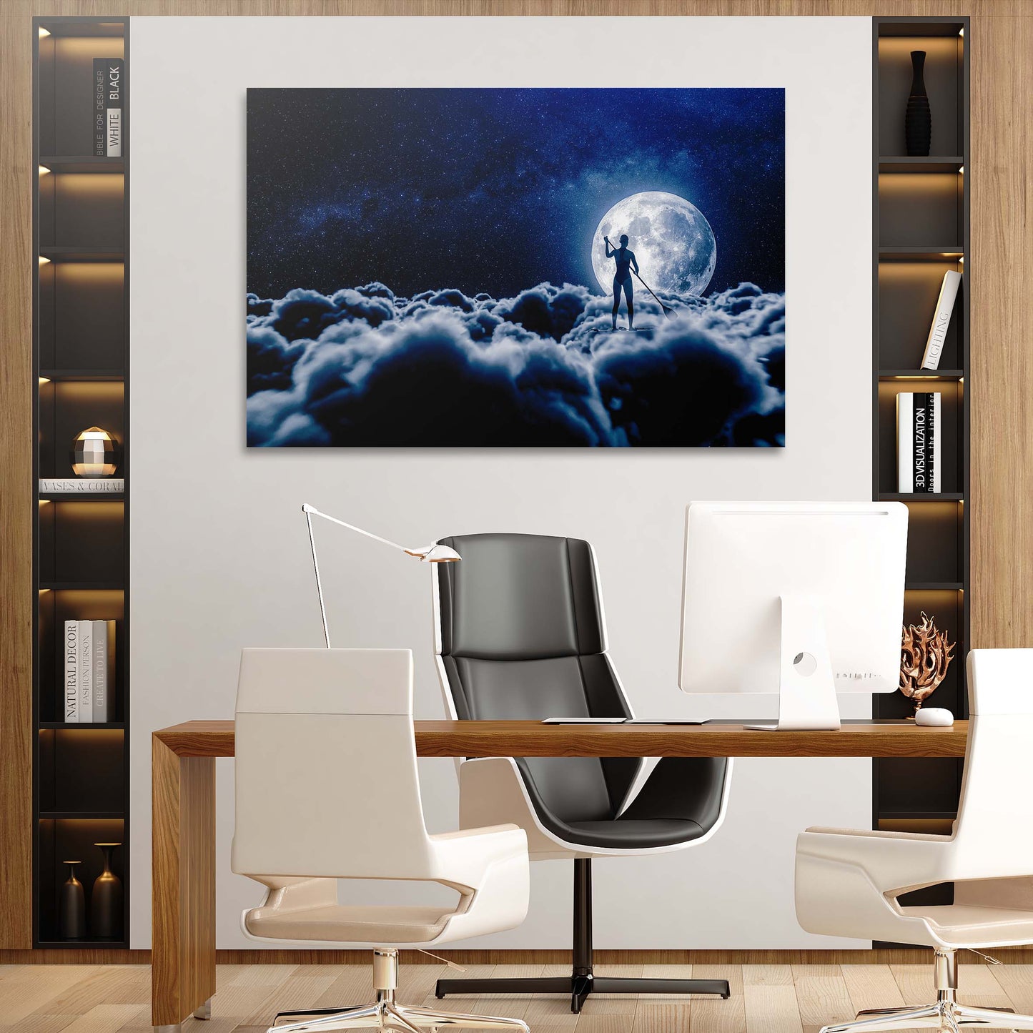 Cloud Paddle Boarding Wall Art | Inspirational Wall Art Motivational Wall Art Quotes Office Art | Impaktiv Exclusive Canvas Art Landscape
