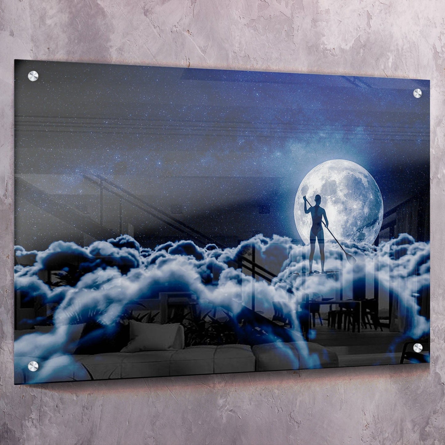 Cloud Paddle Boarding Wall Art | Inspirational Wall Art Motivational Wall Art Quotes Office Art | Impaktiv Exclusive Canvas Art Landscape