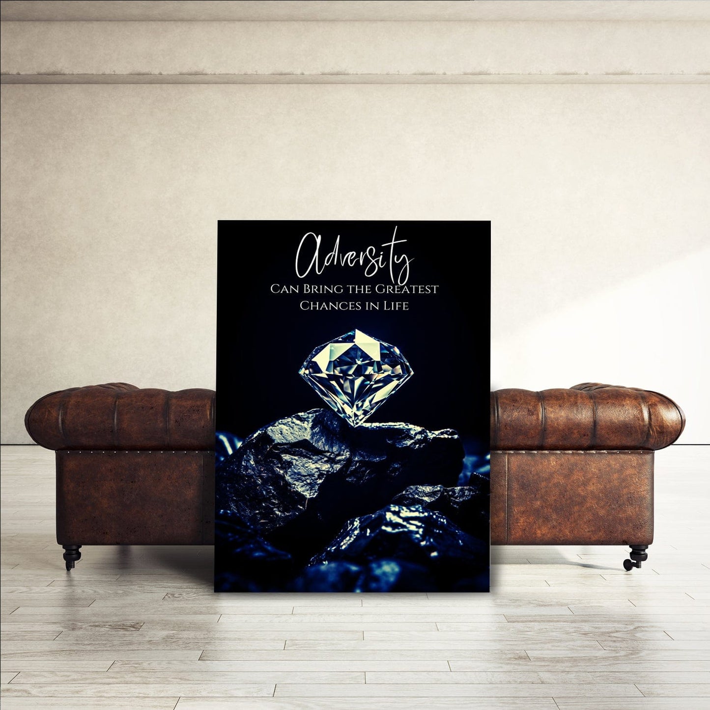 Coal's Diamond - Adversity can bring the greatest chances in life Quote Wall Art | Inspirational Wall Art Motivational Wall Art Quotes Office Art | Impaktiv Exclusive Canvas Art Portrait